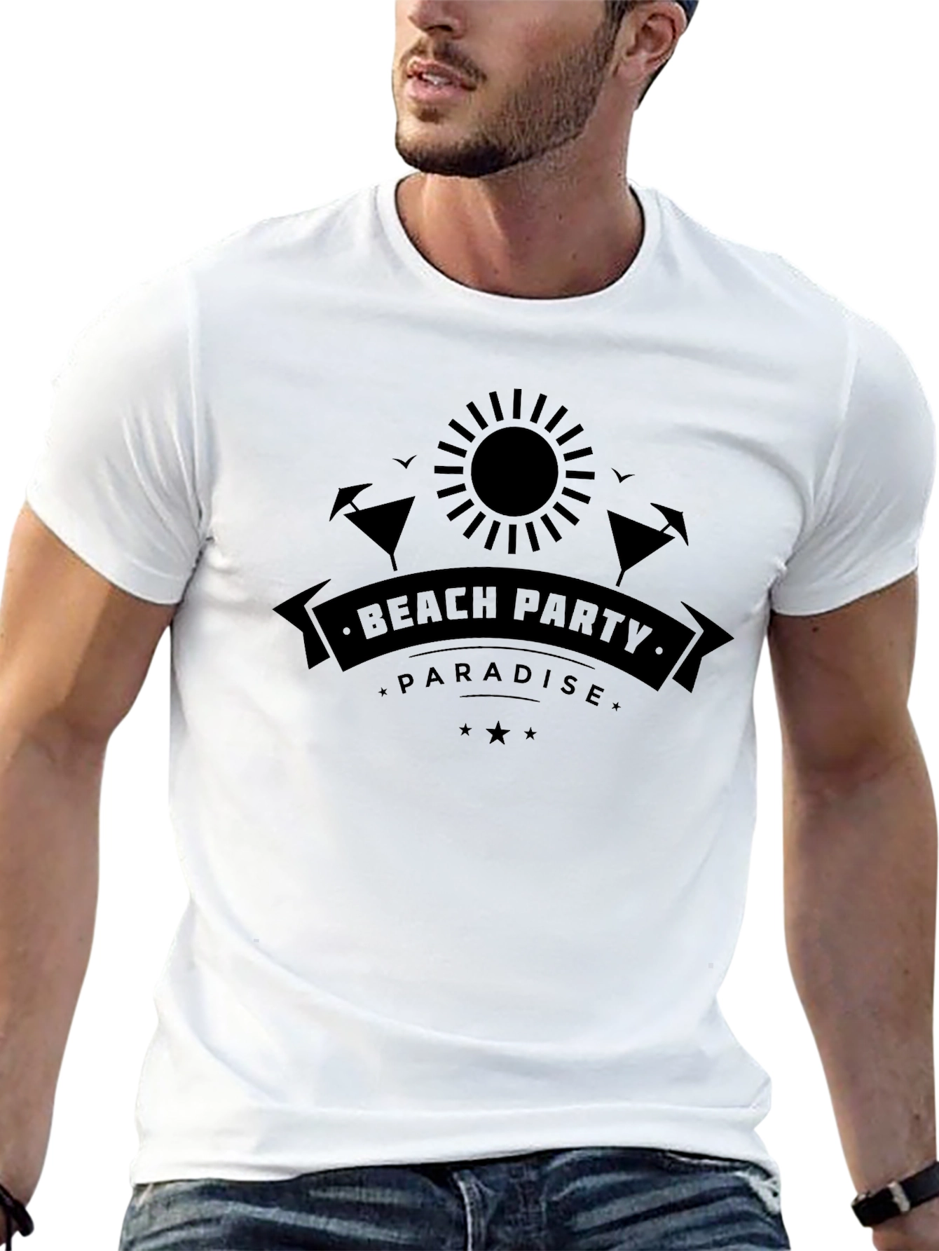 Beach Party Paradise Black Graphic Tee
