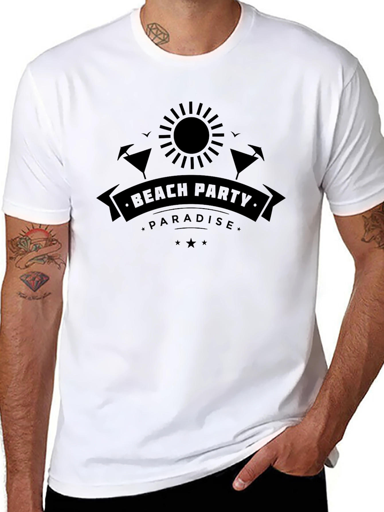Beach Party Paradise Black Graphic Tee