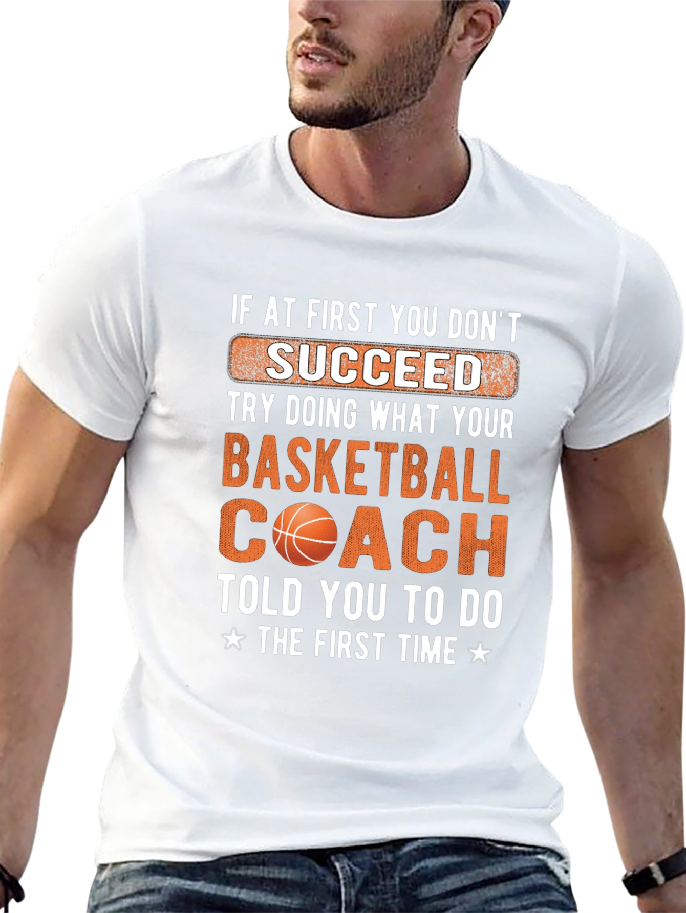 Basketball Coach T-Shirt - Succeed Graphic Tee