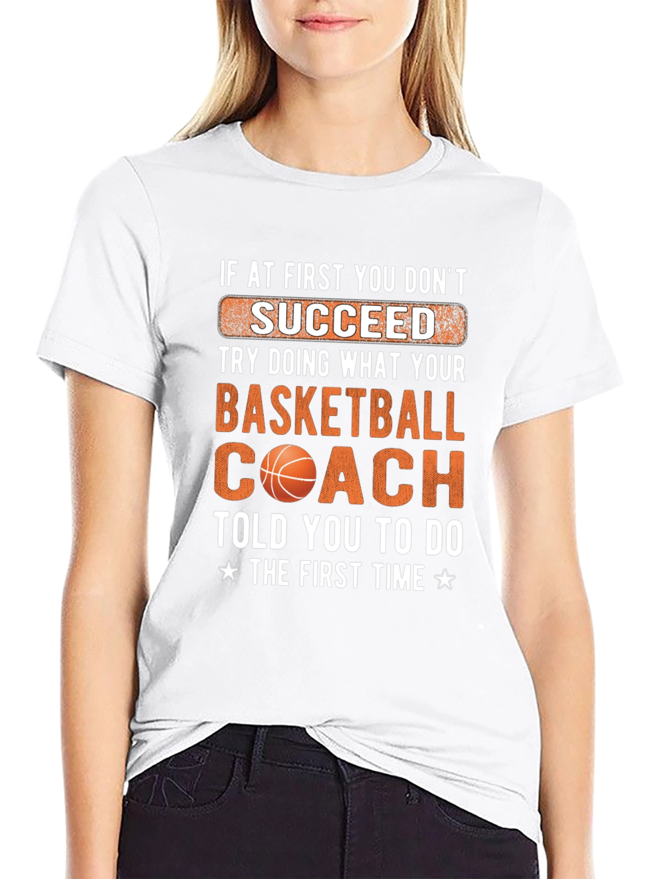 Basketball Coach T-Shirt - Succeed Graphic Tee