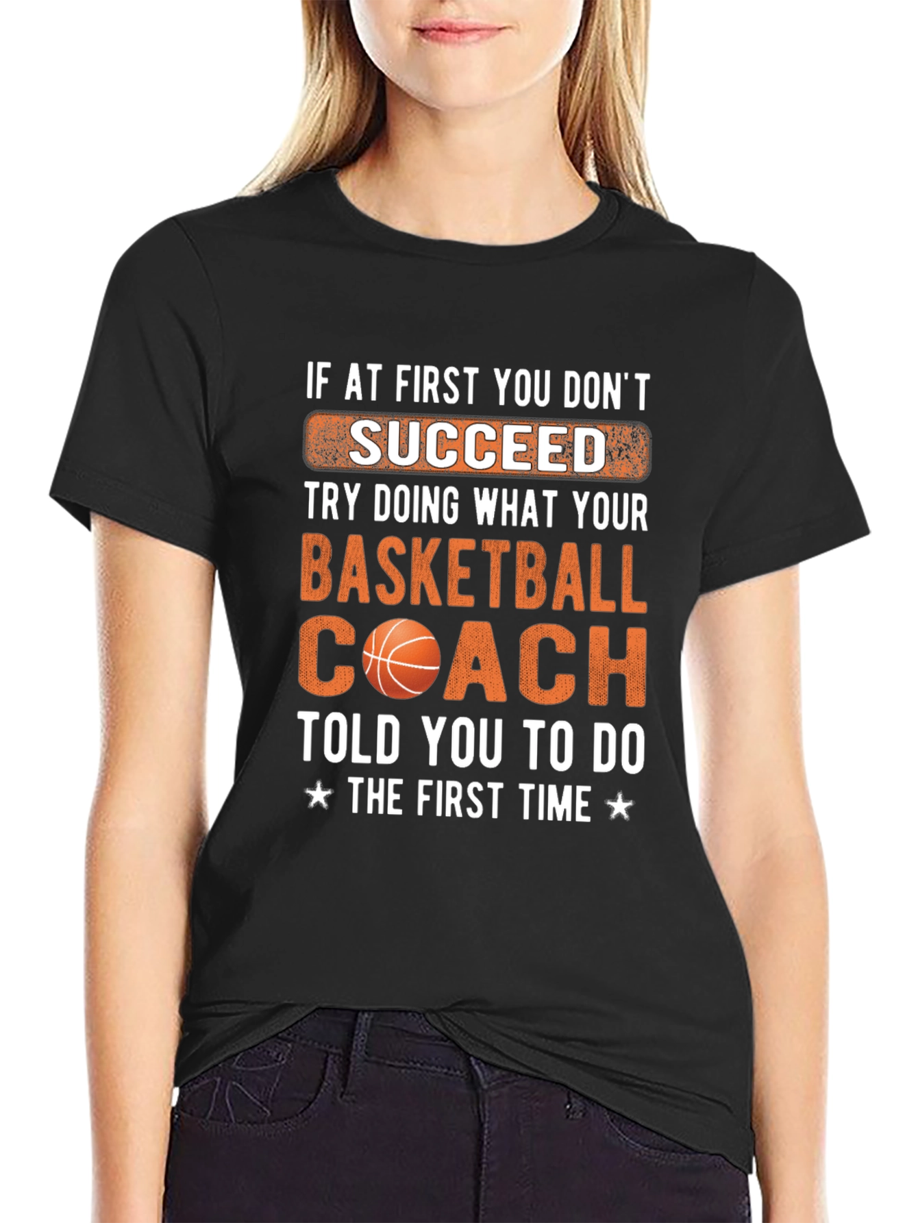 Basketball Coach T-Shirt - Succeed Graphic Tee
