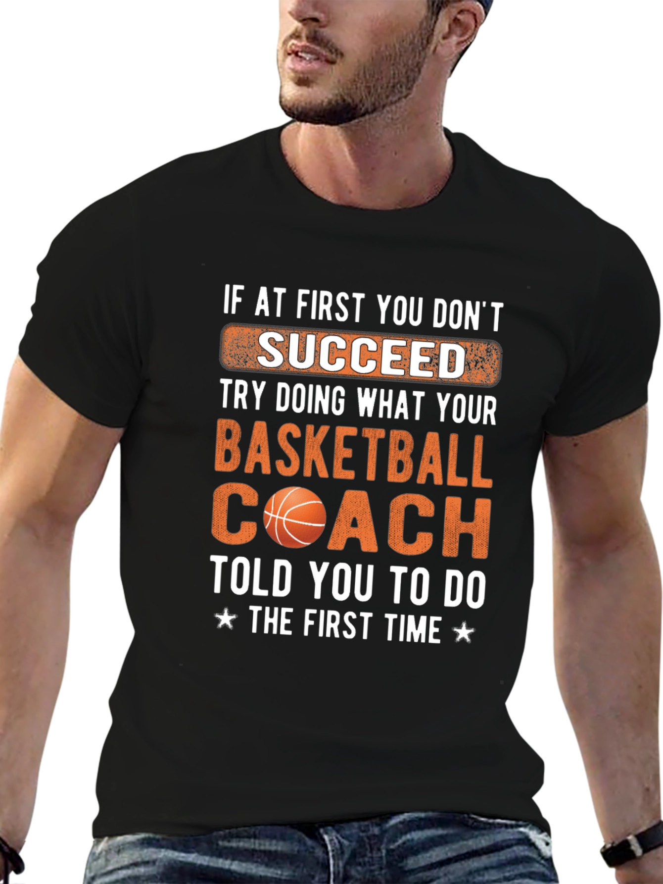Basketball Coach T-Shirt - Succeed Graphic Tee