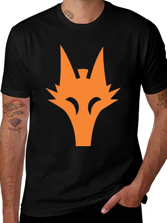 Orange Fox Graphic Tee - Cool Black T-Shirt