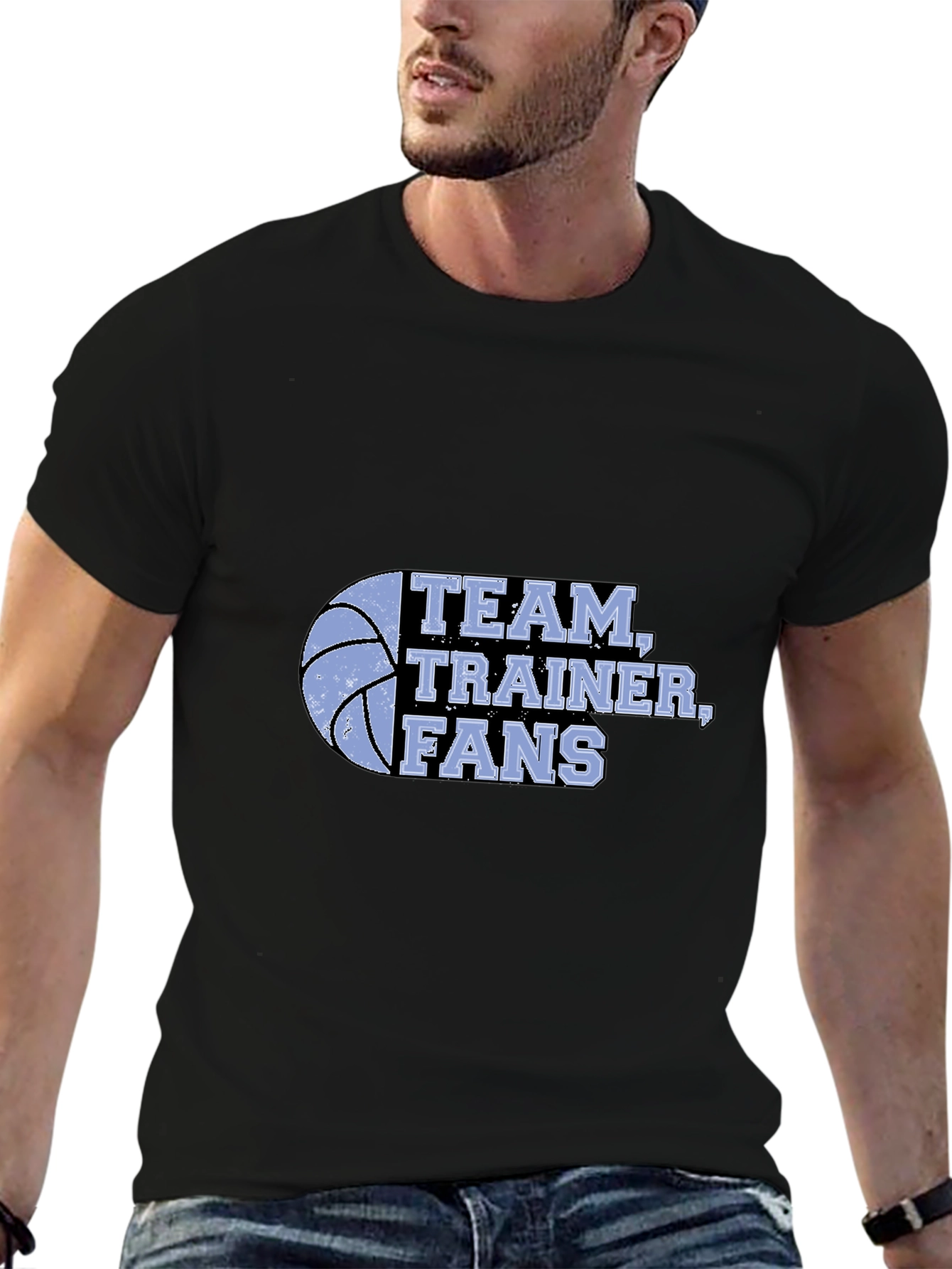 Team Trainer Fans Black Graphic Tee