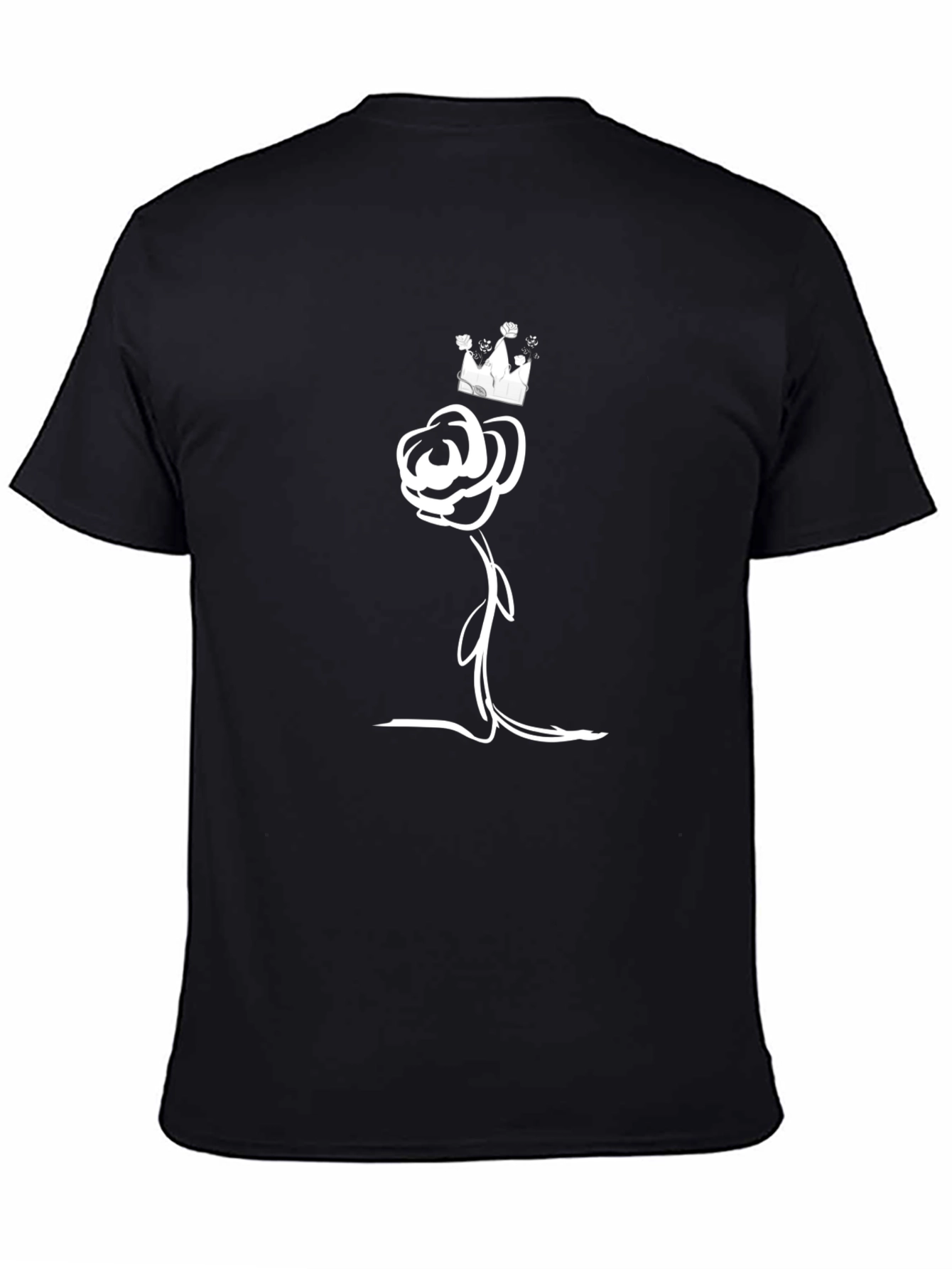 Rose and Crown Graphic Tee - Stylish Black T-Shirt