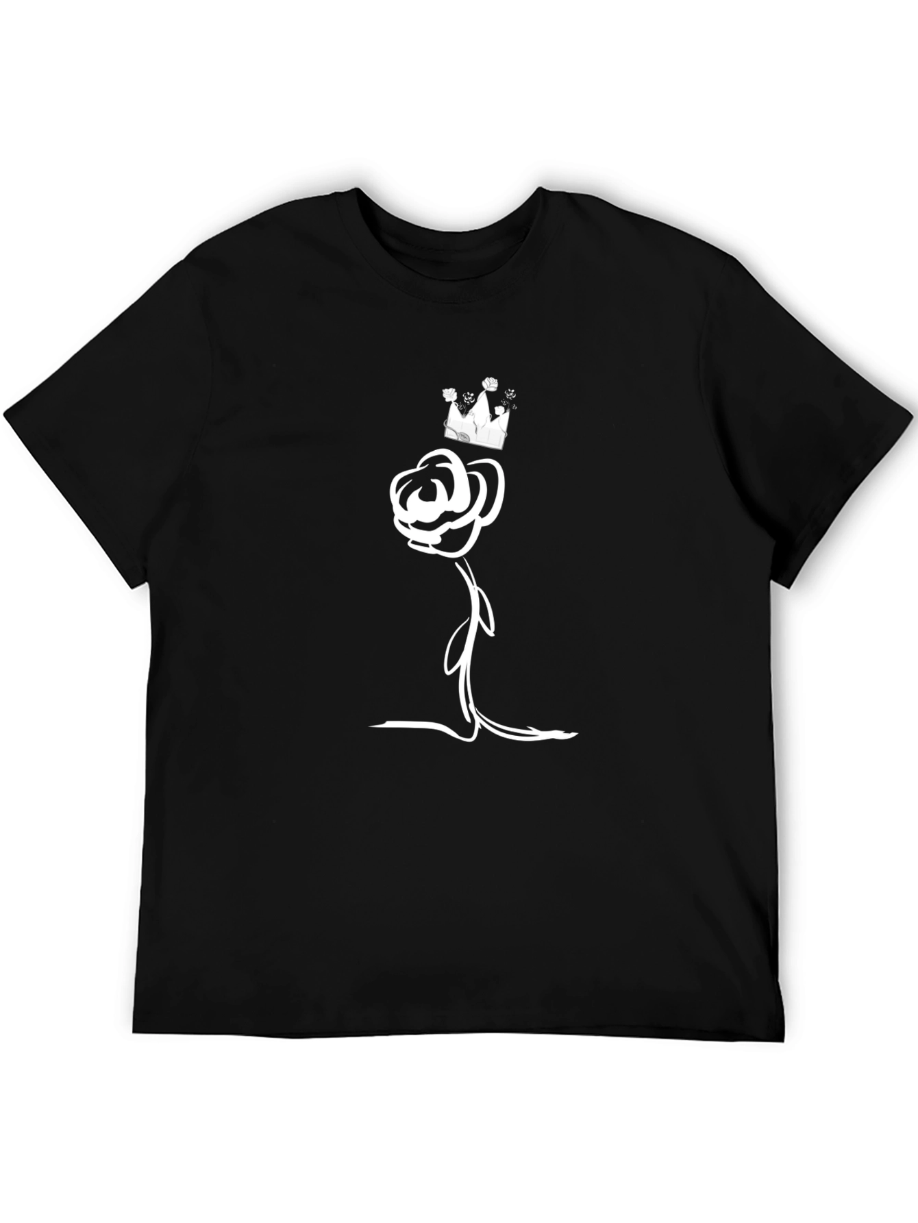 Rose and Crown Graphic Tee - Stylish Black T-Shirt