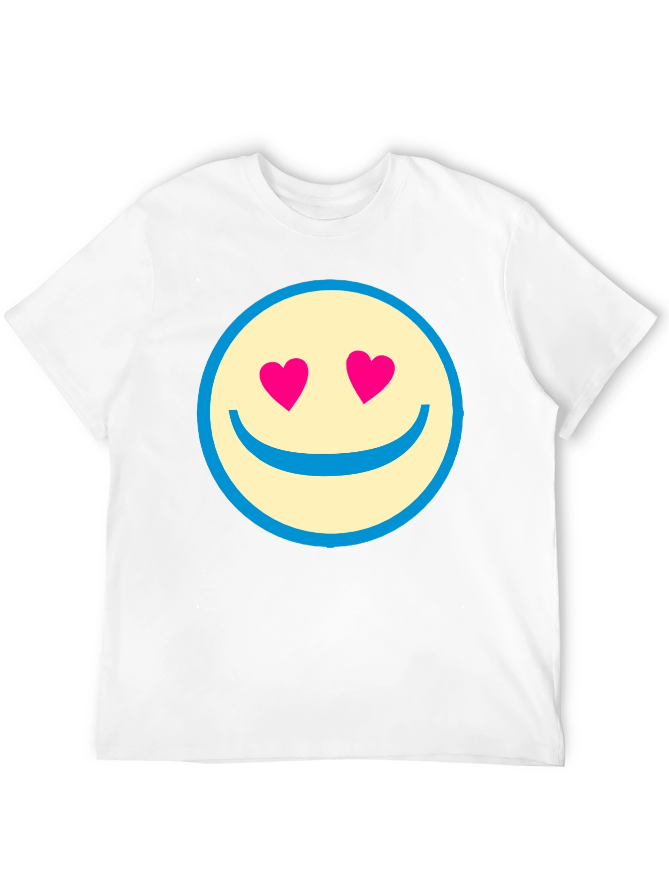 Heart Eyes Smiley Face Black T-Shirt