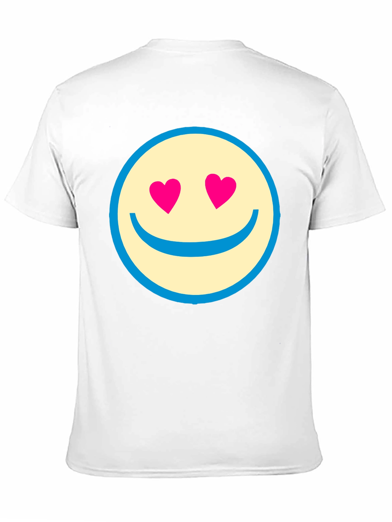 Heart Eyes Smiley Face Black T-Shirt
