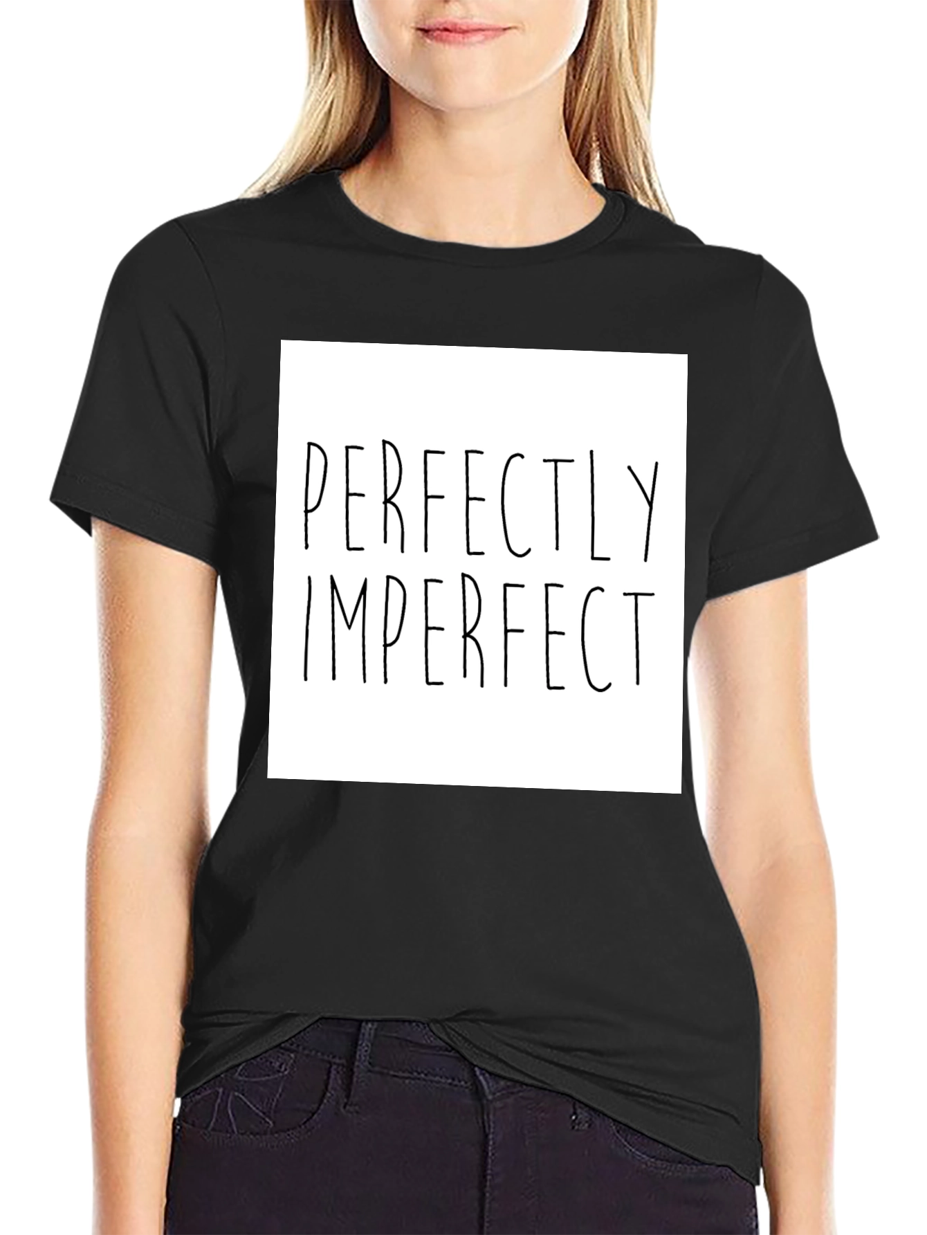 Perfectly Imperfect Graphic Tee - Black