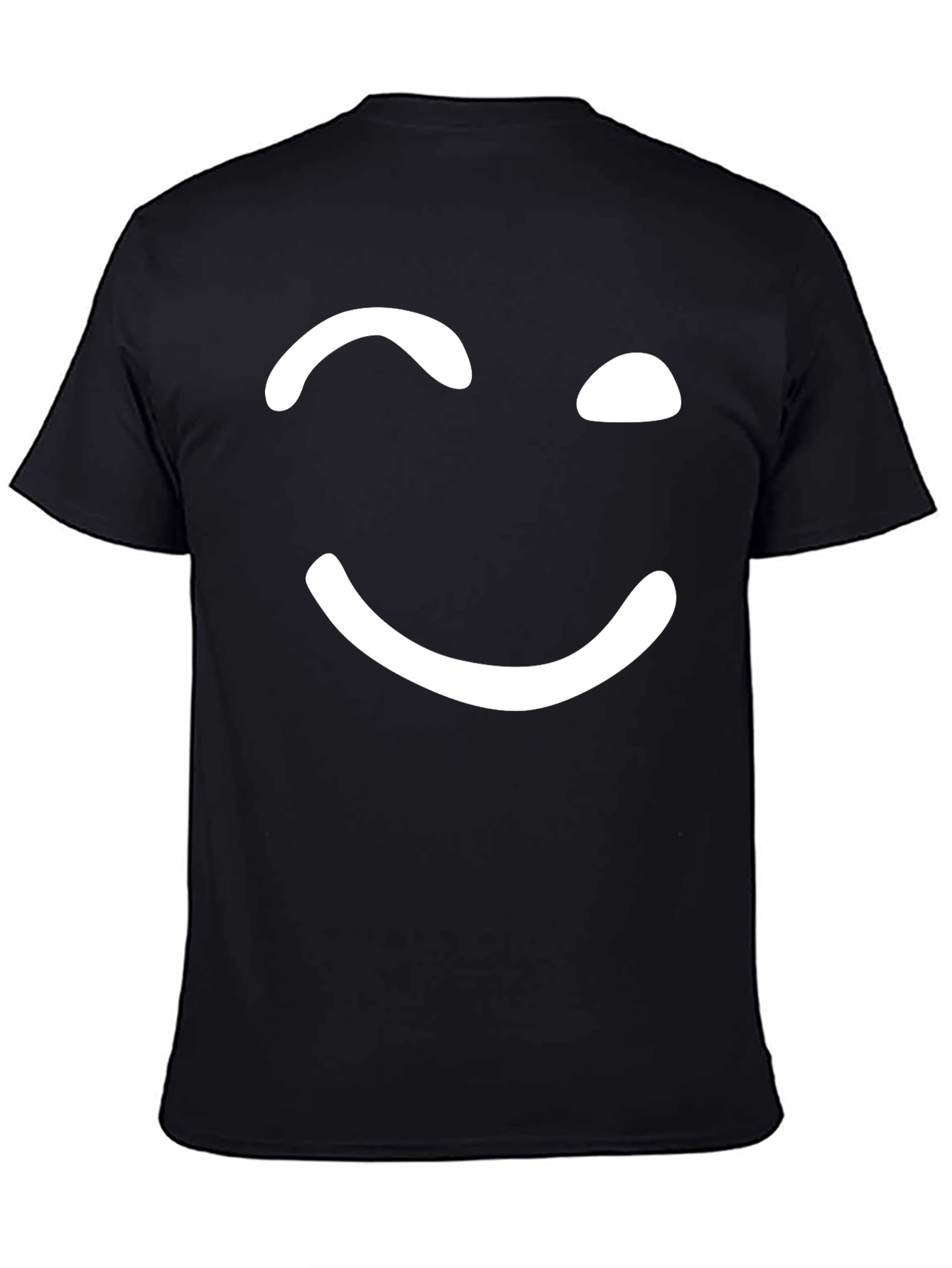 Winking Smiley Face Black T-Shirt