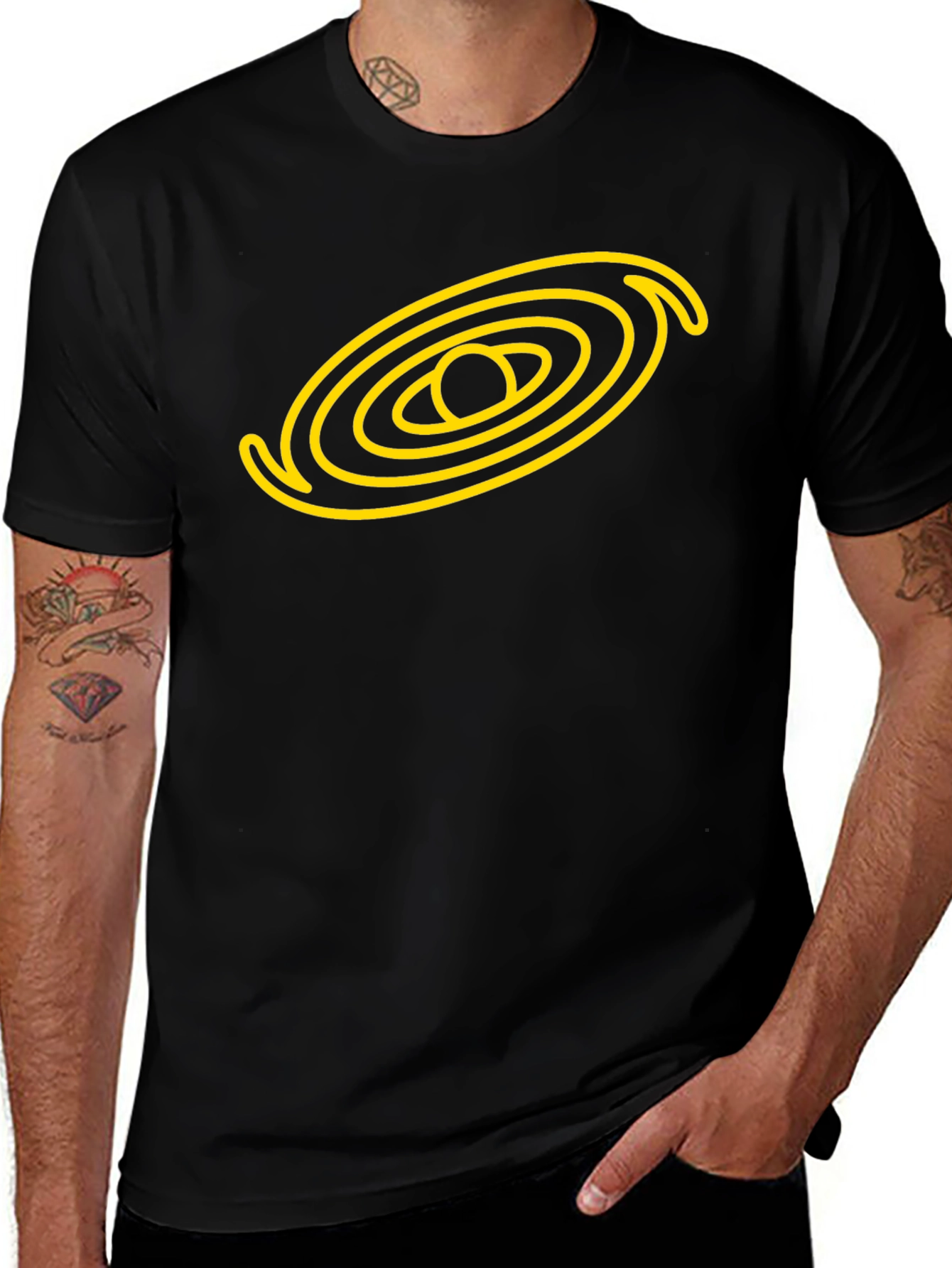 Galaxy Graphic Black Tee - Cosmic Style!