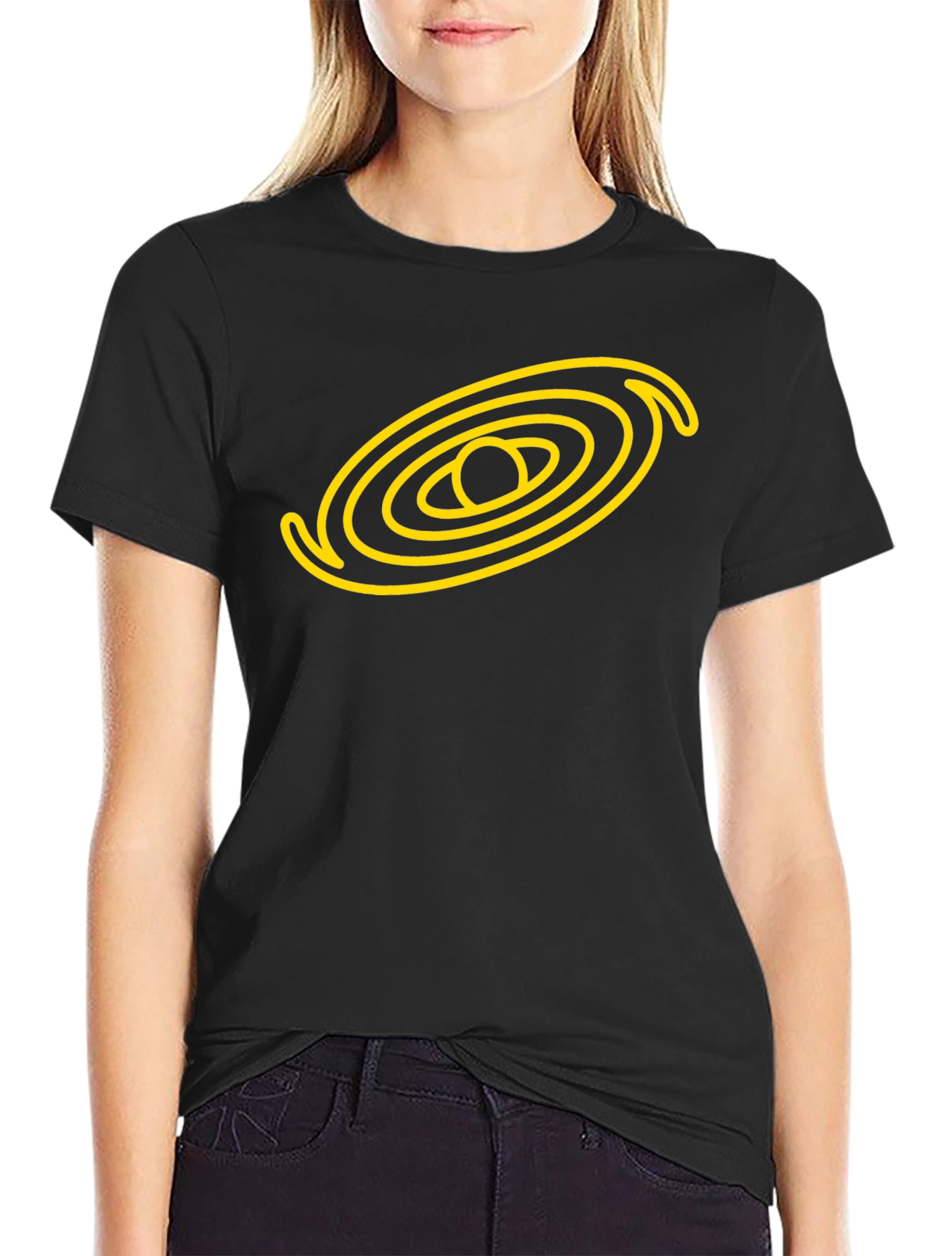 Galaxy Graphic Black Tee - Cosmic Style!