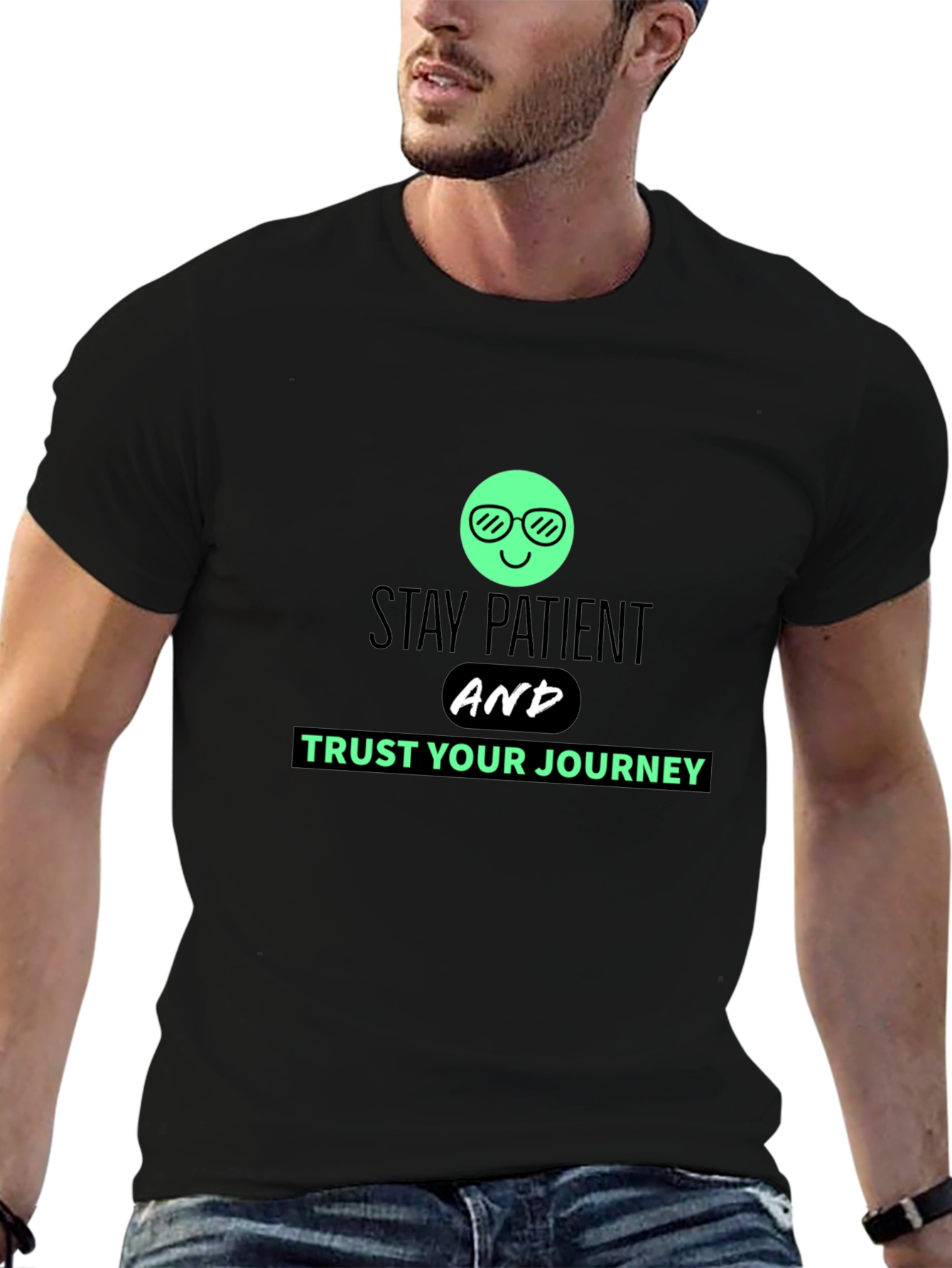 Stay Patient Trust Your Journey Black T-Shirt