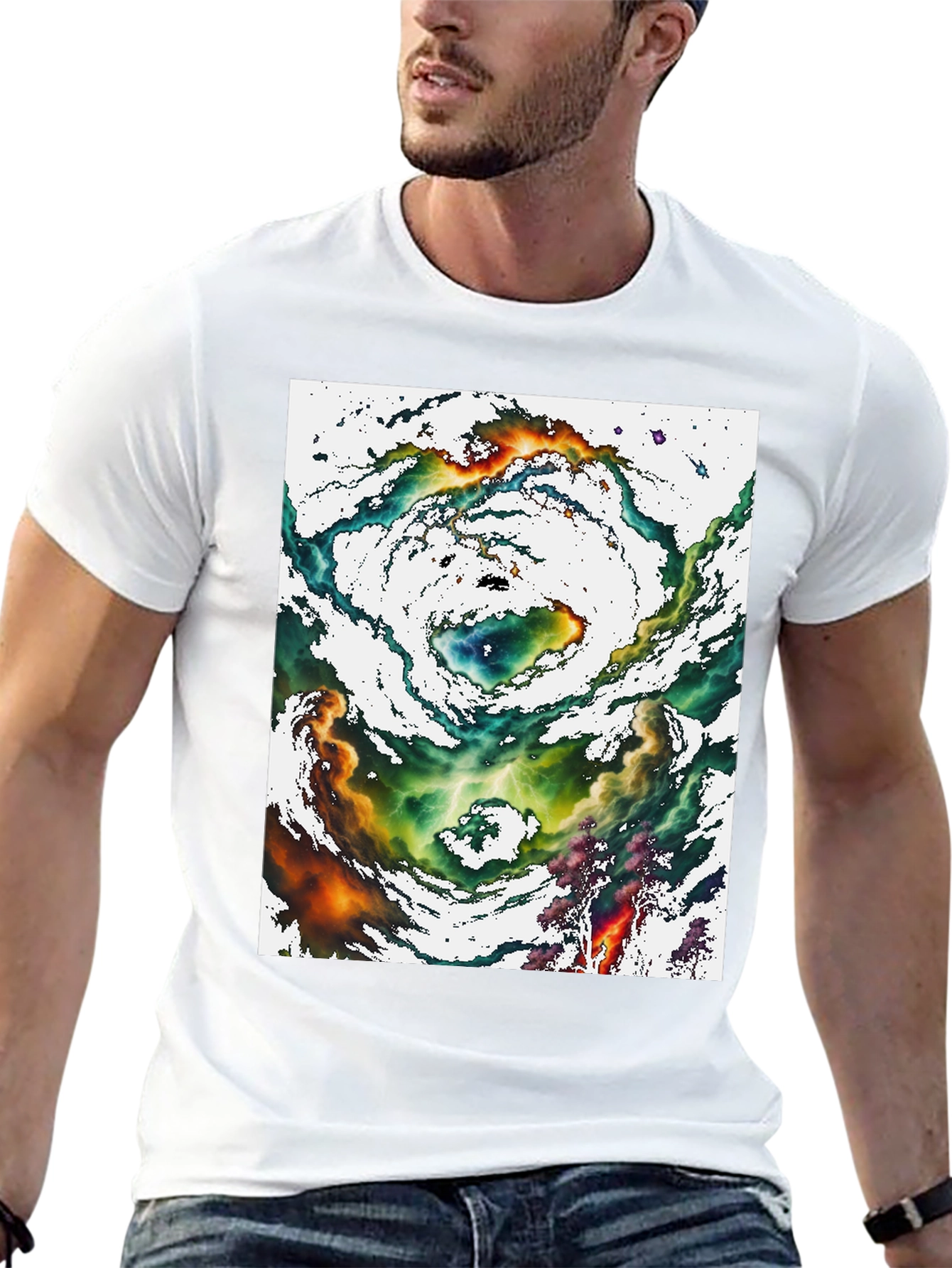 Nebula Graphic Tee - Cosmic Swirl Design