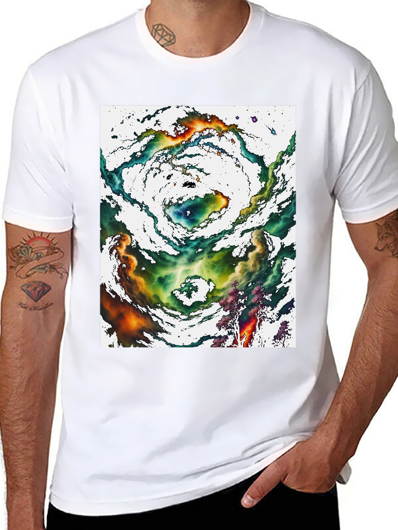 Nebula Graphic Tee - Cosmic Swirl Design