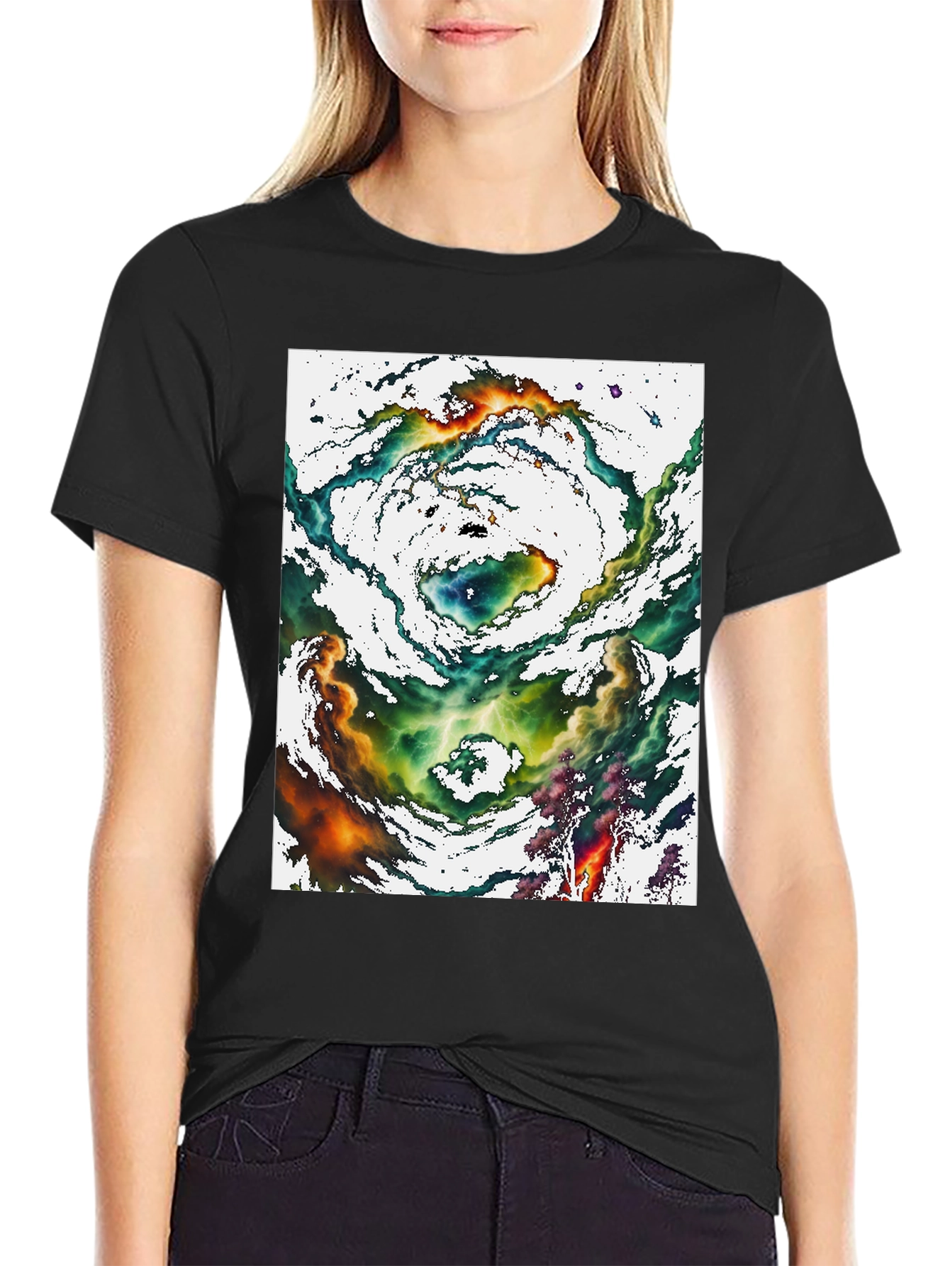 Nebula Graphic Tee - Cosmic Swirl Design