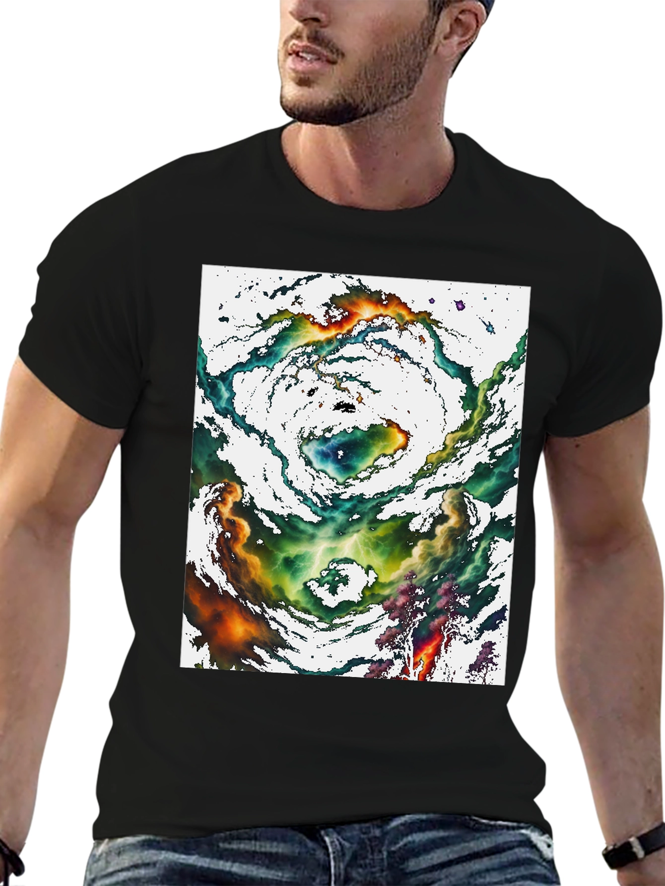 Nebula Graphic Tee - Cosmic Swirl Design