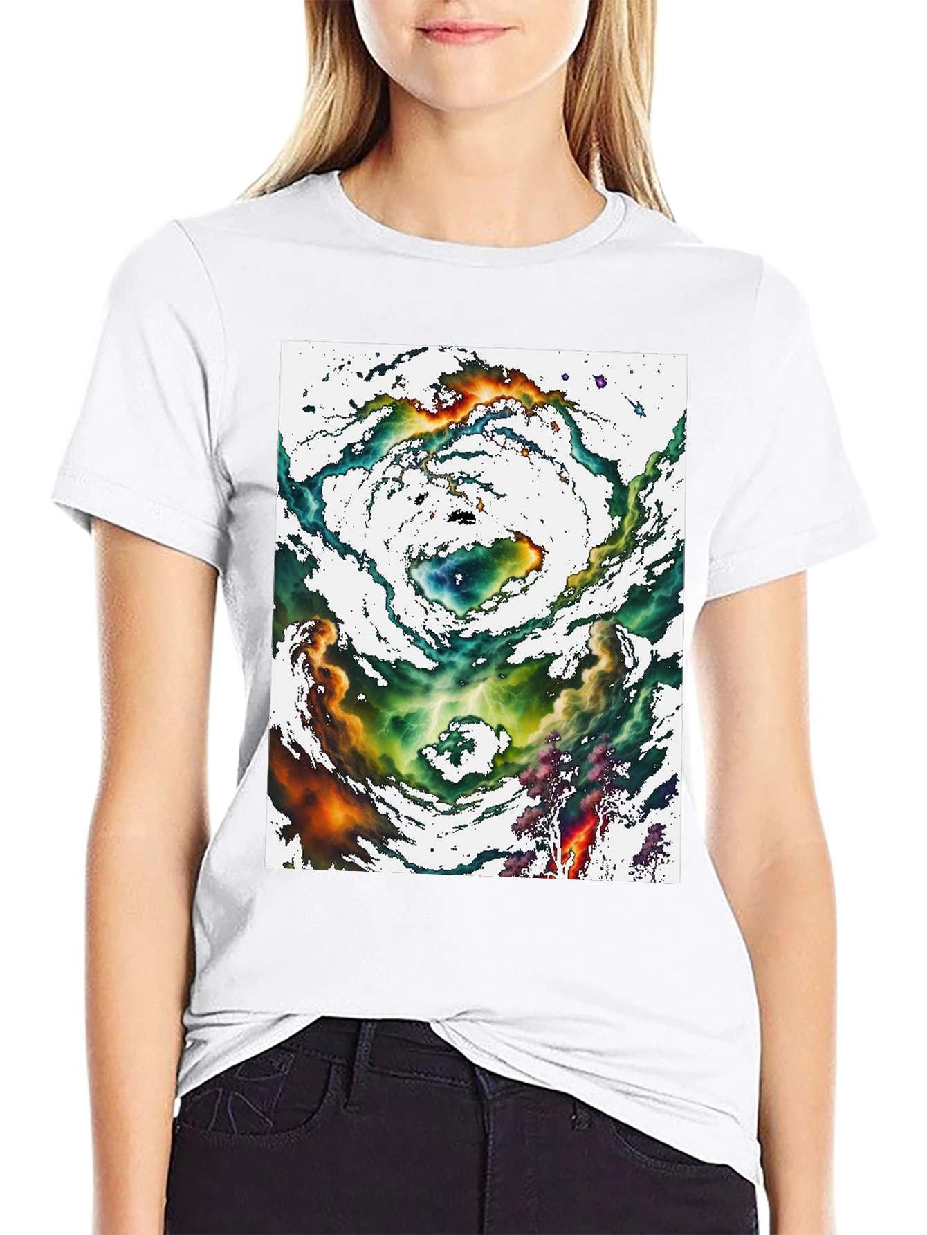Nebula Graphic Tee - Cosmic Swirl Design