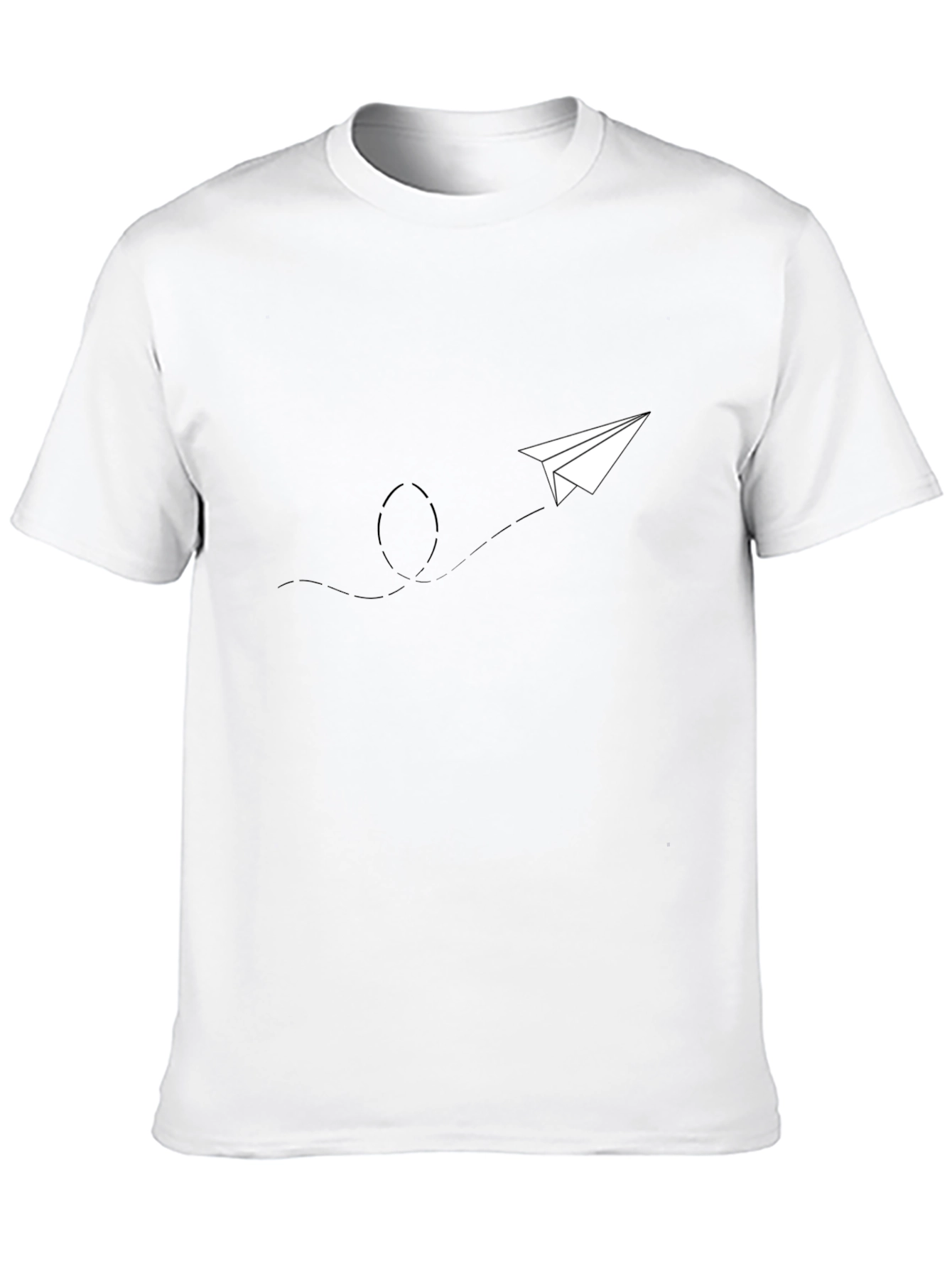 Mens Black Graphic Tee - Paper Airplane Design