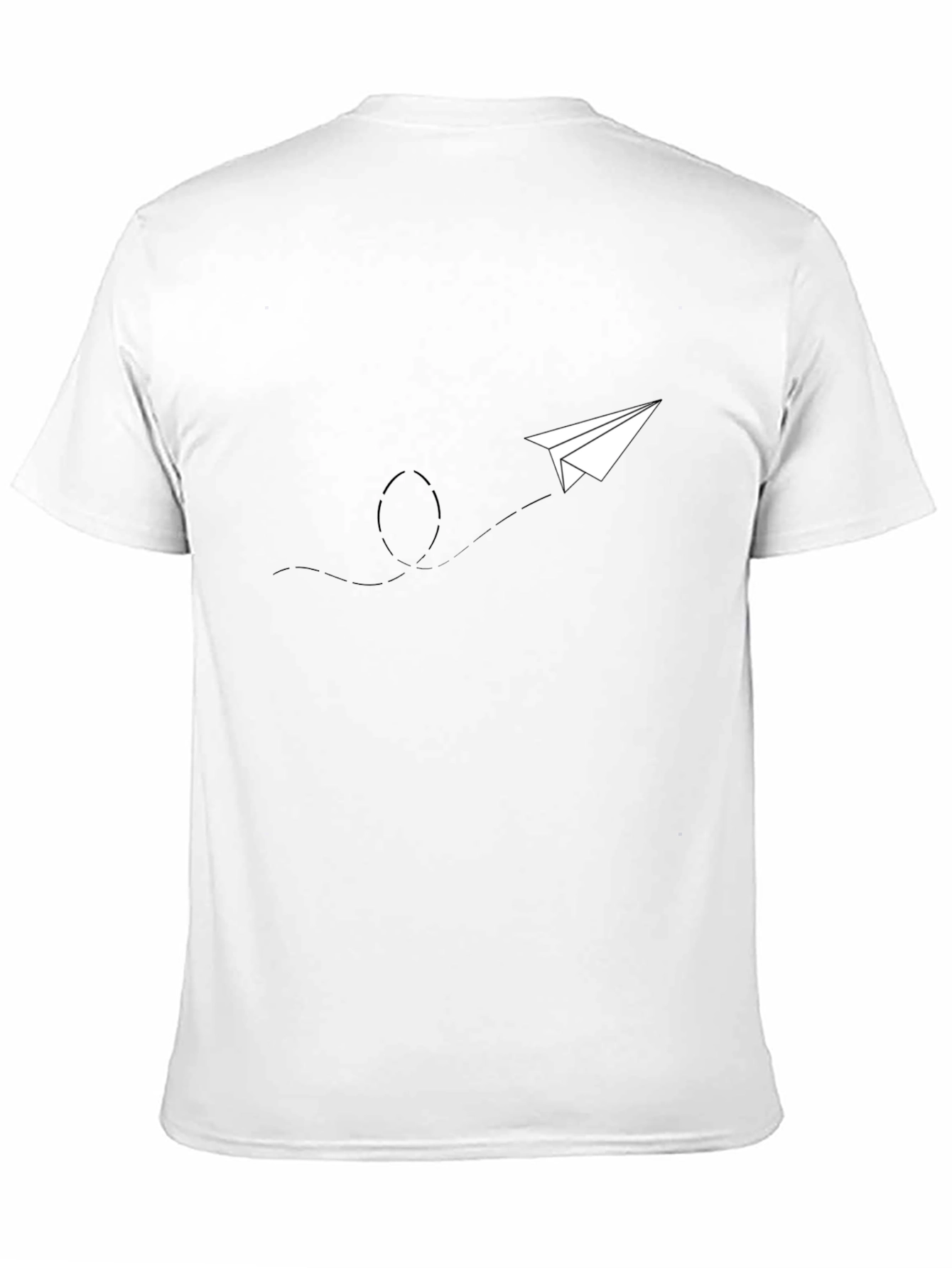 Mens Black Graphic Tee - Paper Airplane Design