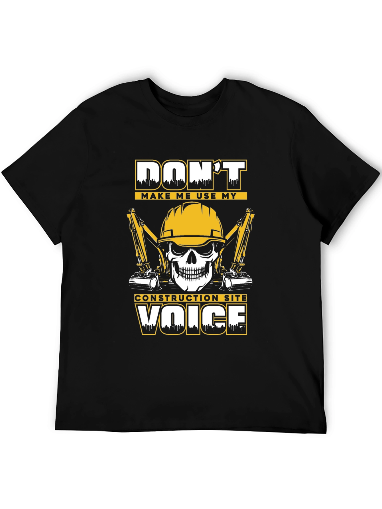 Construction Site Voice T-Shirt - Black Graphic Tee