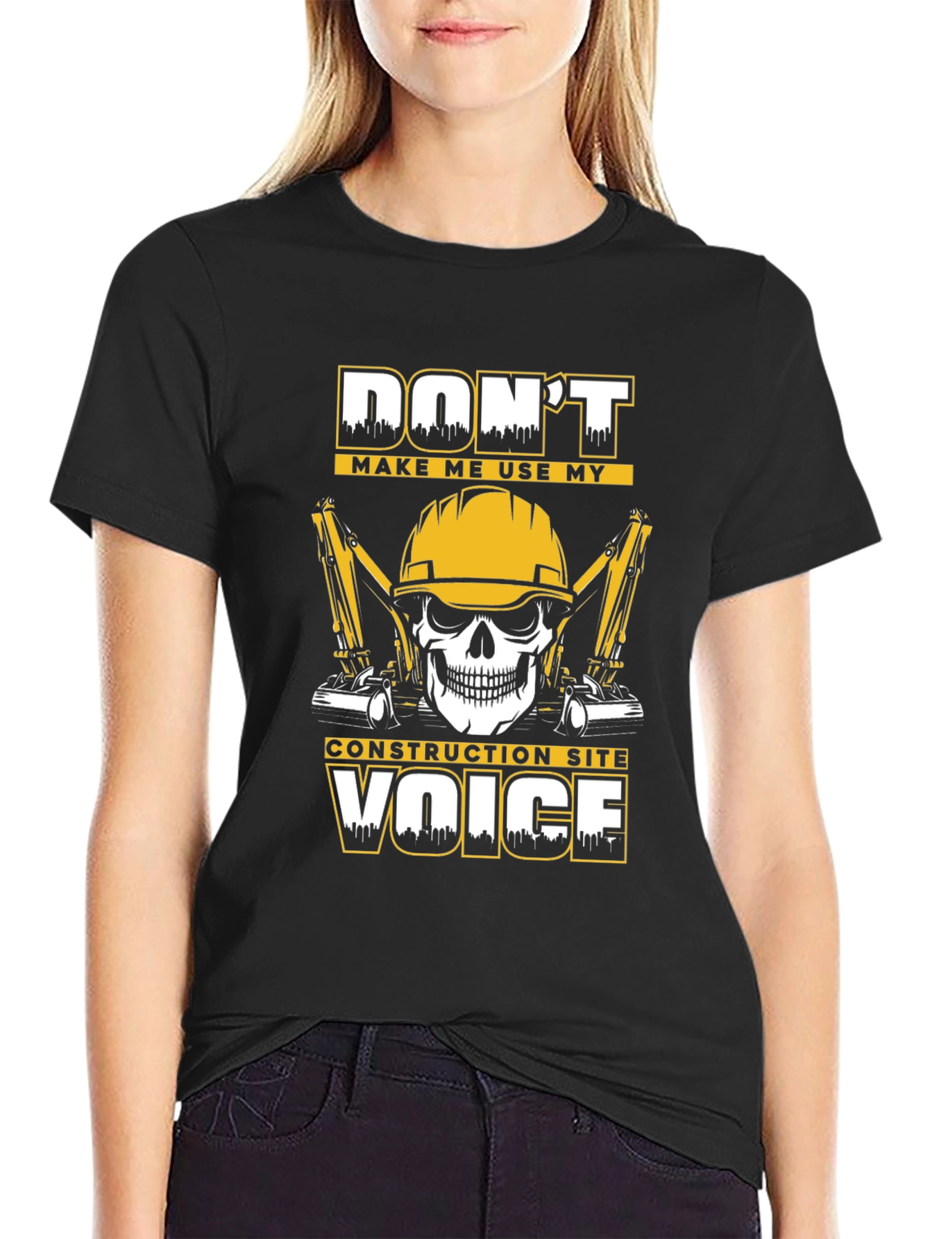 Construction Site Voice T-Shirt - Black Graphic Tee