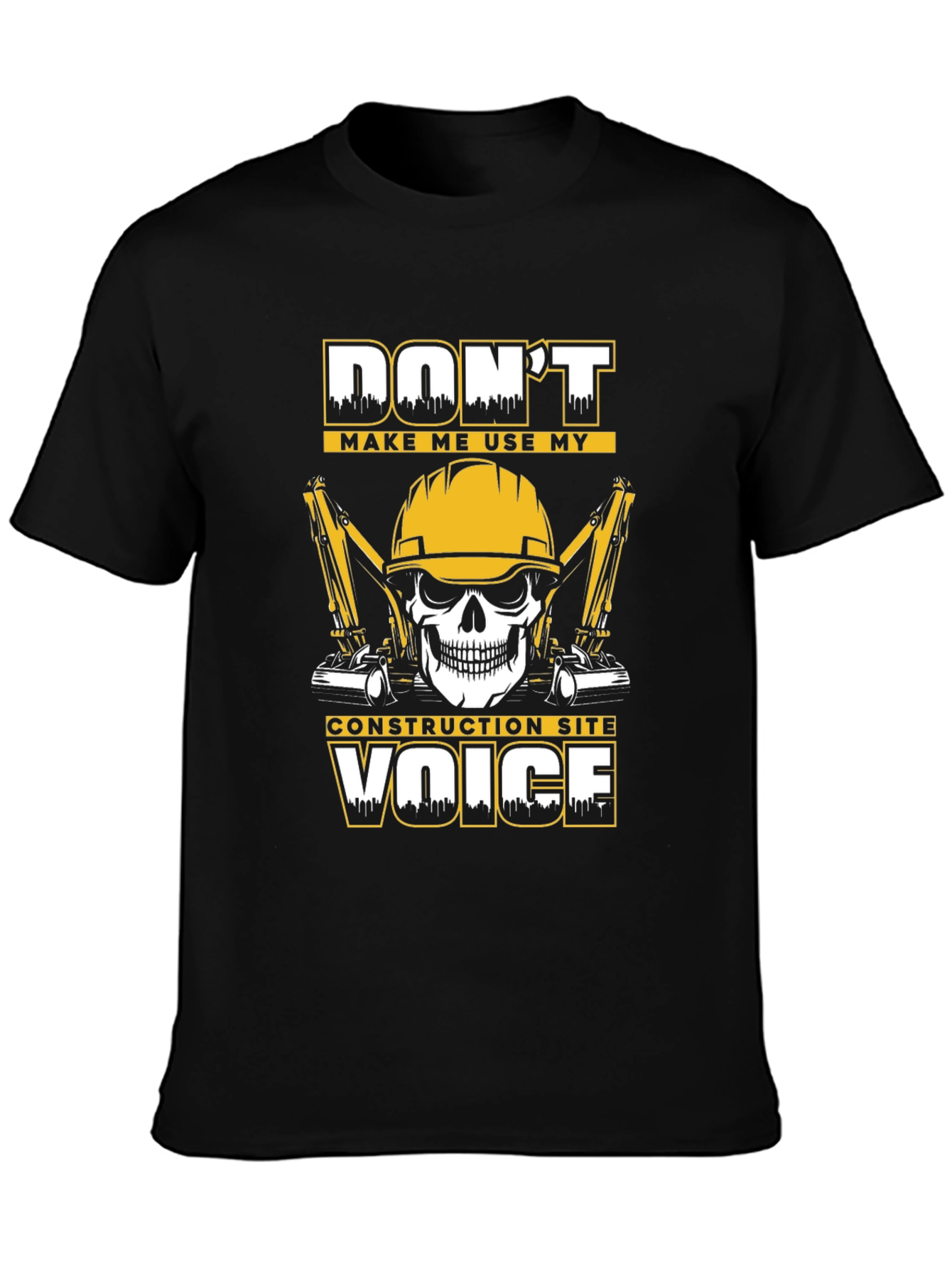 Construction Site Voice T-Shirt - Black Graphic Tee