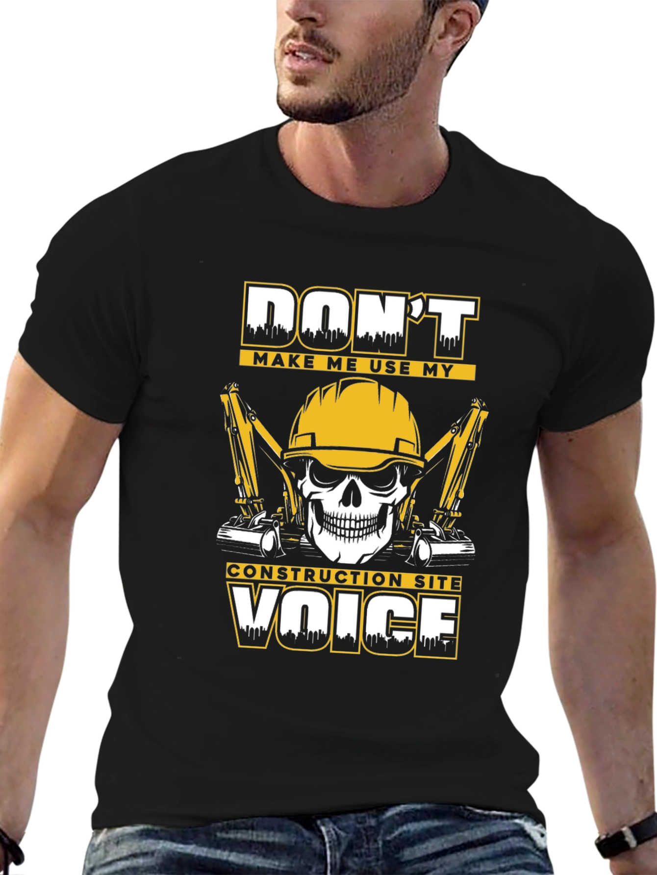 Construction Site Voice T-Shirt - Black Graphic Tee