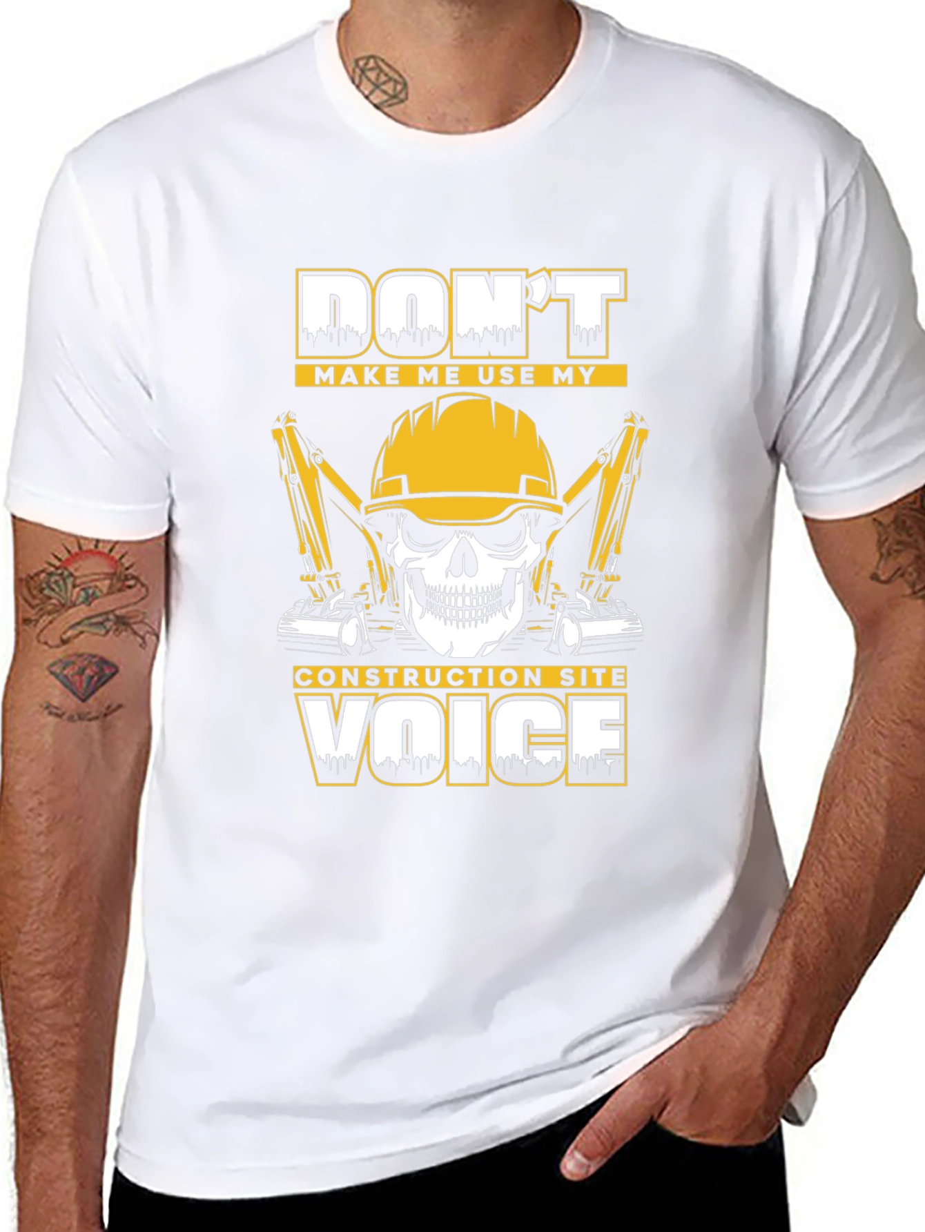 Construction Site Voice T-Shirt - Black Graphic Tee