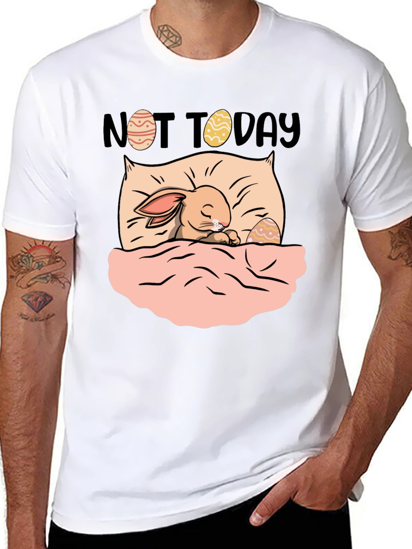 Not Today Easter Bunny Graphic T-Shirt