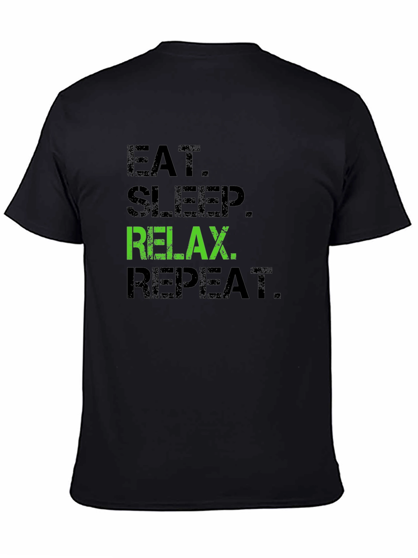 Eat Sleep Relax Repeat Black Graphic Tee