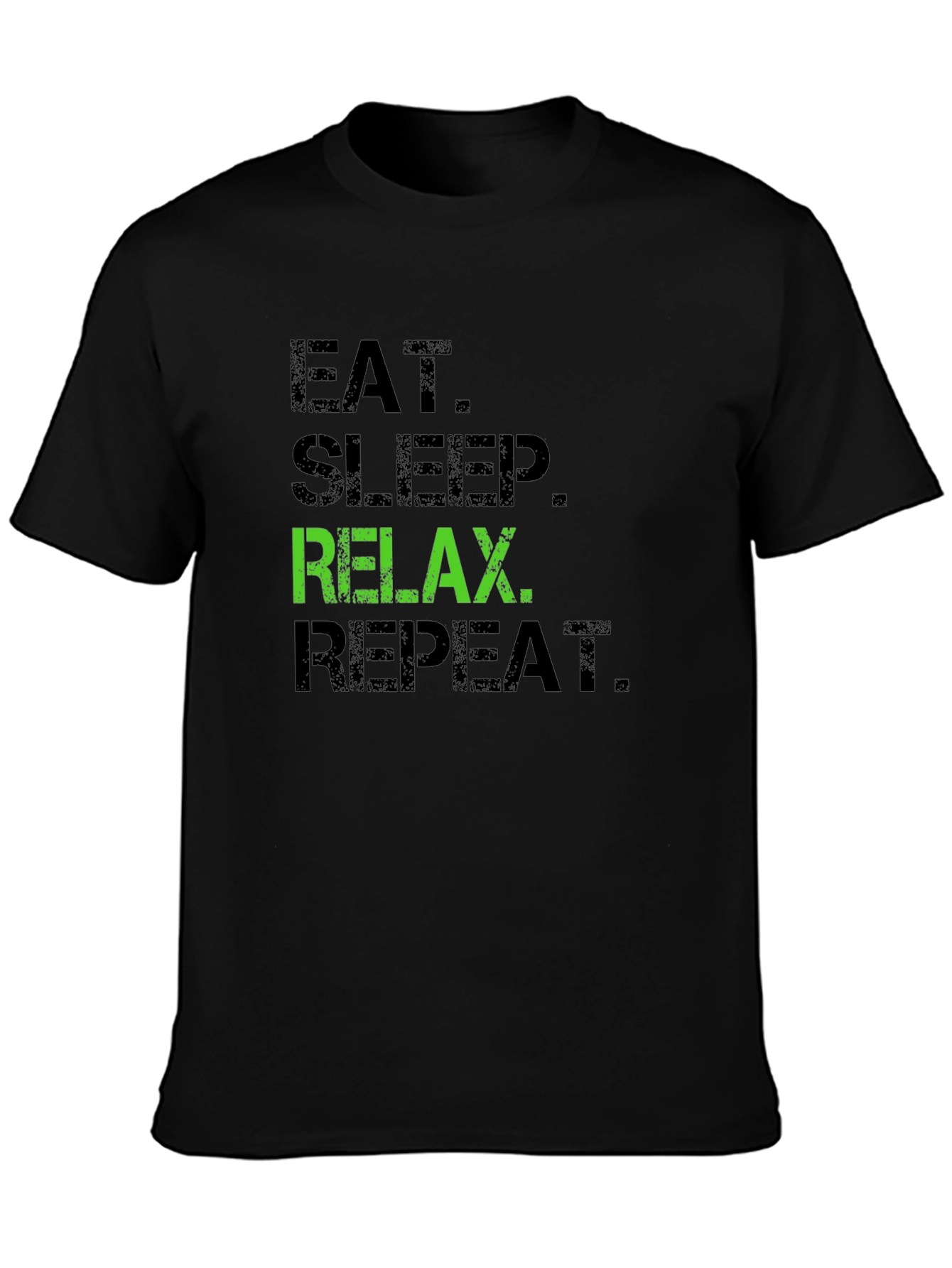 Eat Sleep Relax Repeat Black Graphic Tee