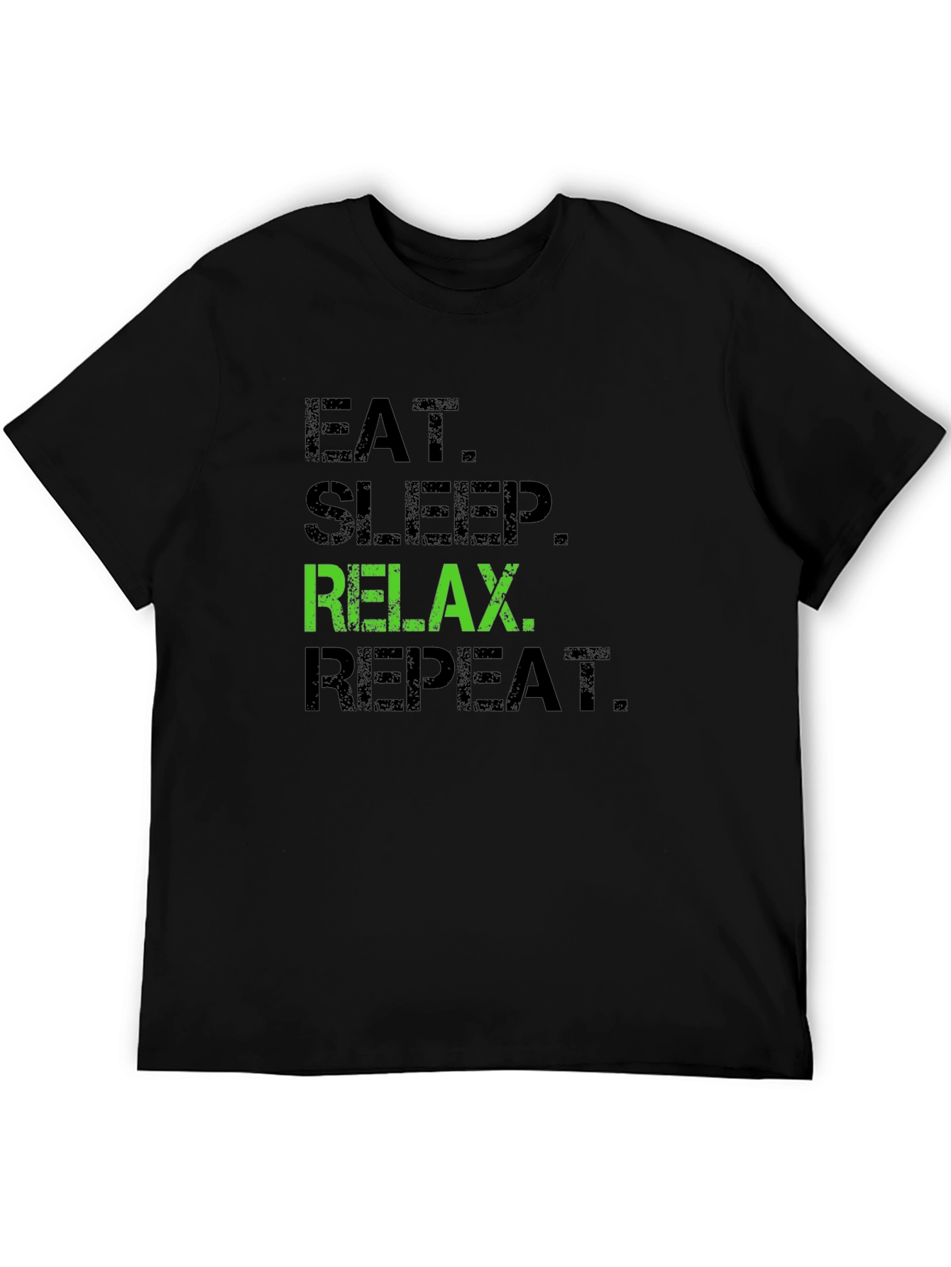 Eat Sleep Relax Repeat Black Graphic Tee