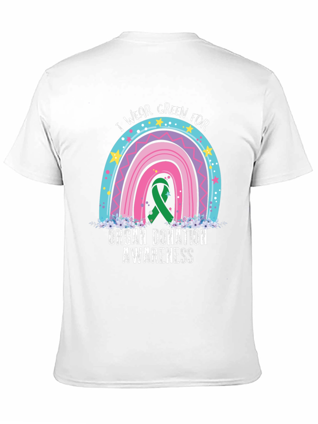 Organ Donation Awareness T-Shirt - Rainbow Design