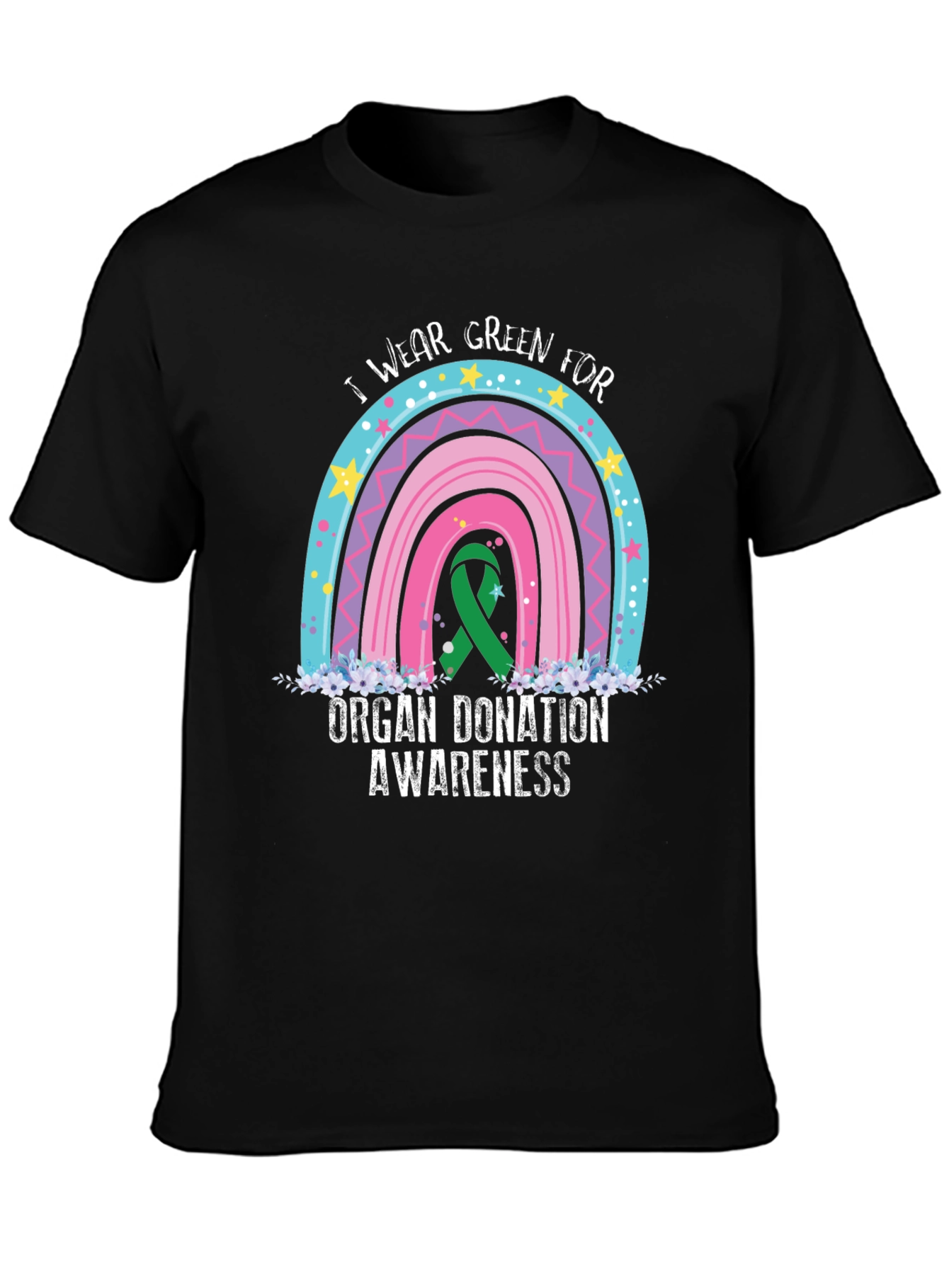 Organ Donation Awareness T-Shirt - Rainbow Design