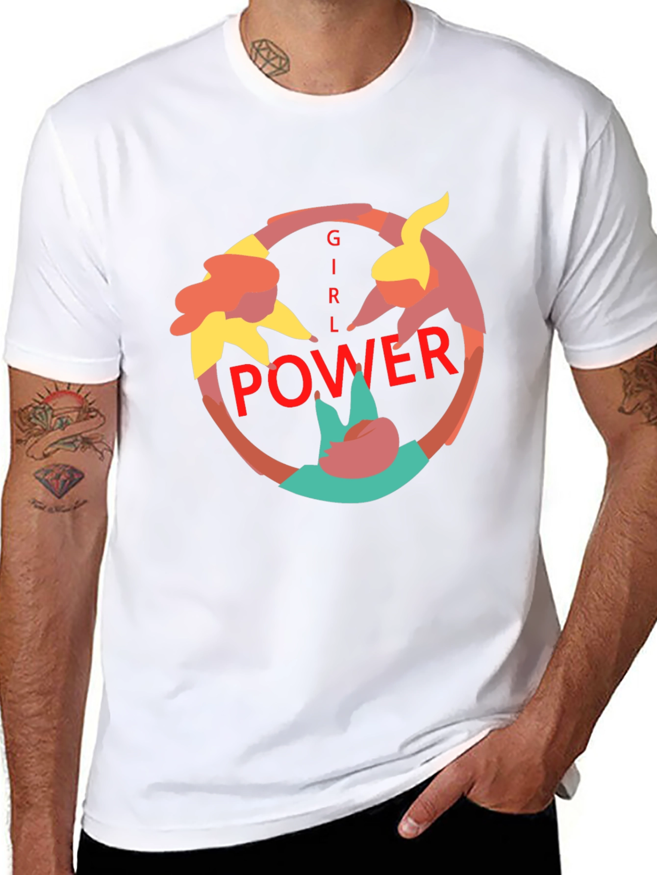 Girl Power Graphic Print Black Tee