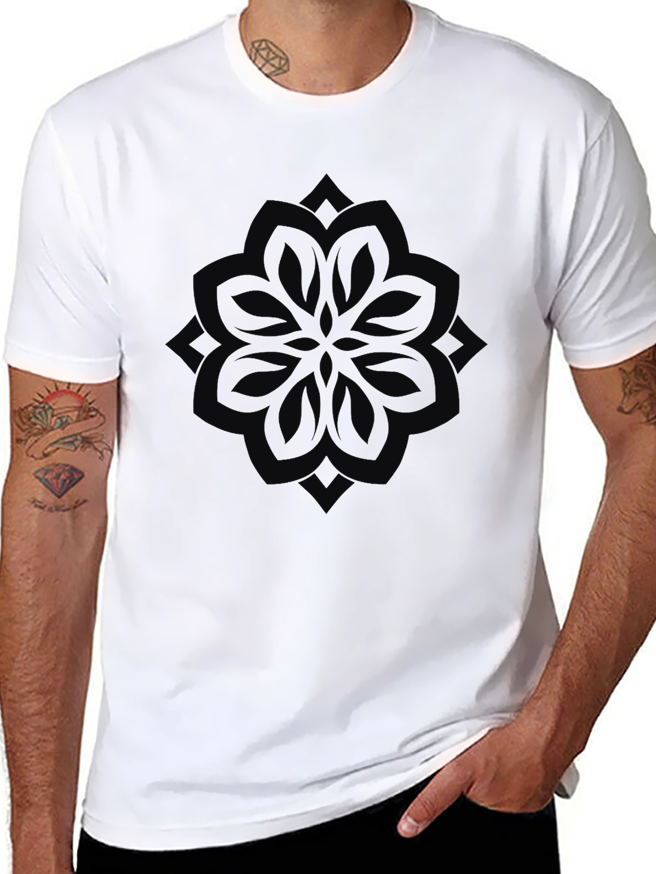 Black Mandala Graphic Tee - Stylish and Comfortable