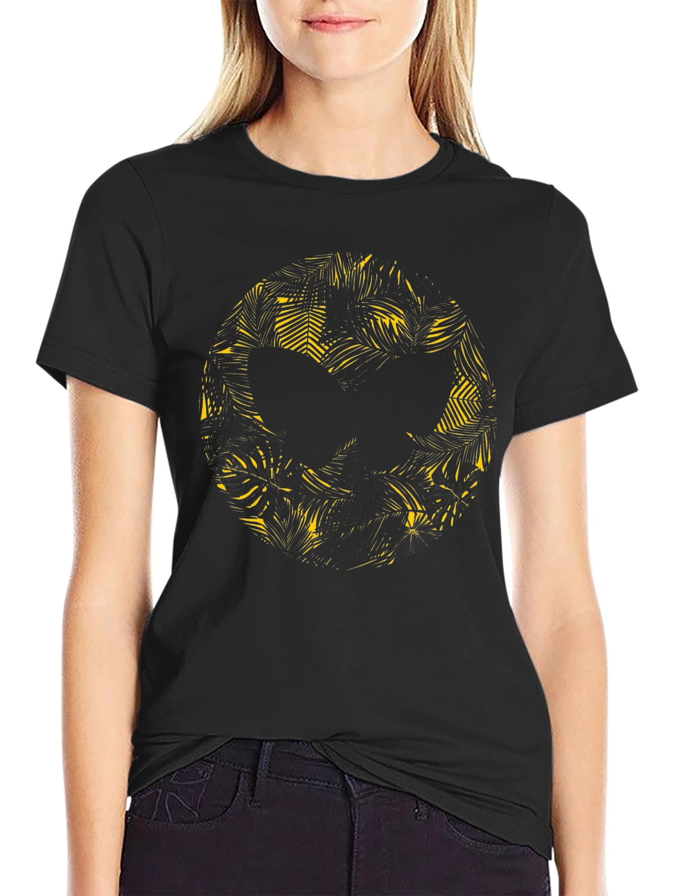 Tropical Silhouette Black T-Shirt