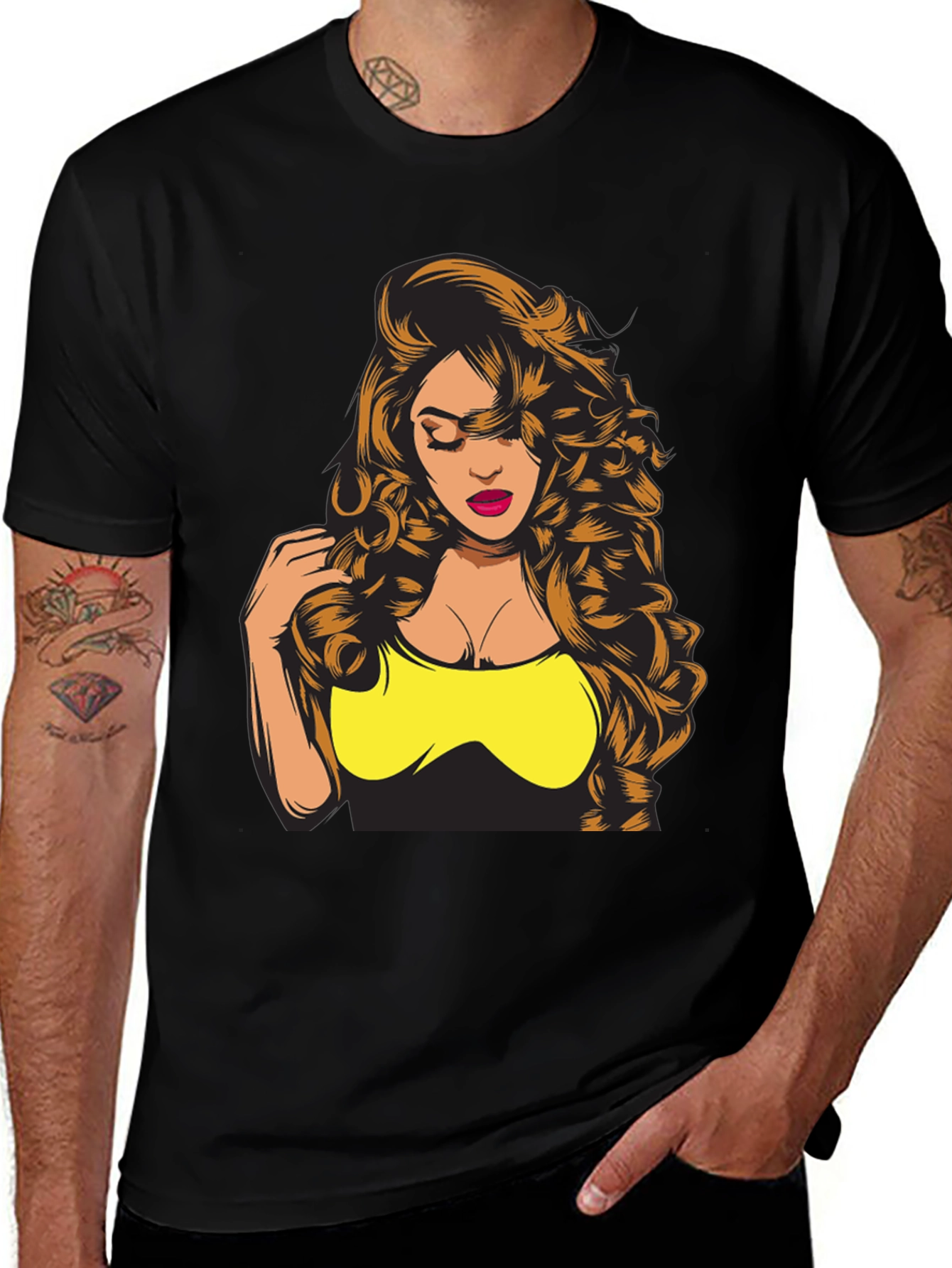 Woman Graphic Print Black T-Shirt