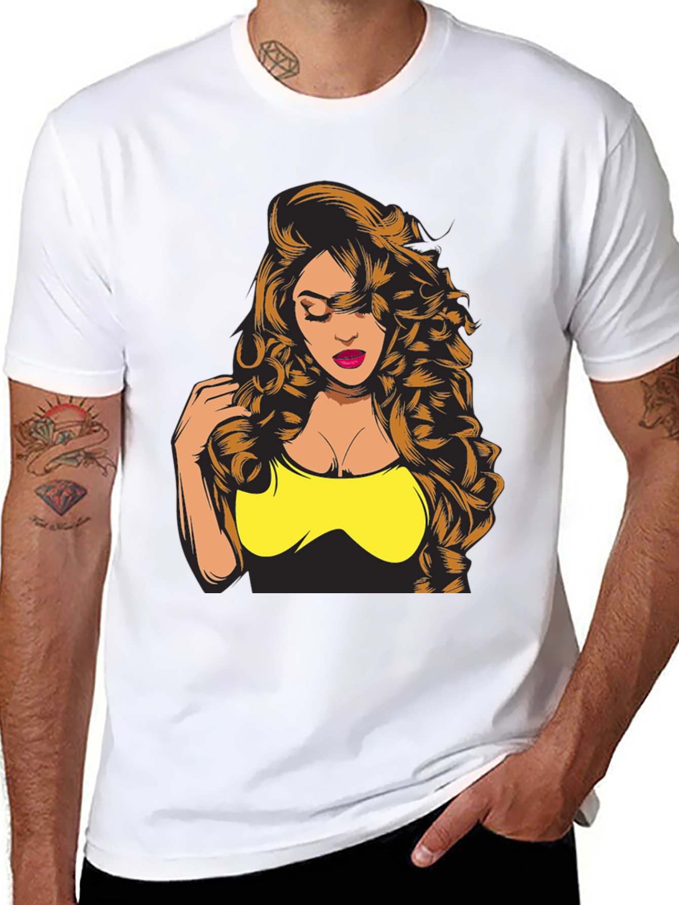 Woman Graphic Print Black T-Shirt