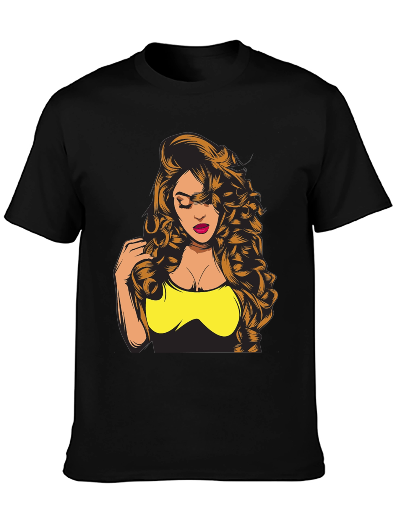 Woman Graphic Print Black T-Shirt