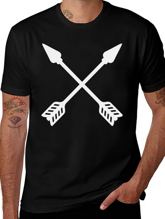 Crossed Arrows Graphic Tee - Black Casual Shirt
