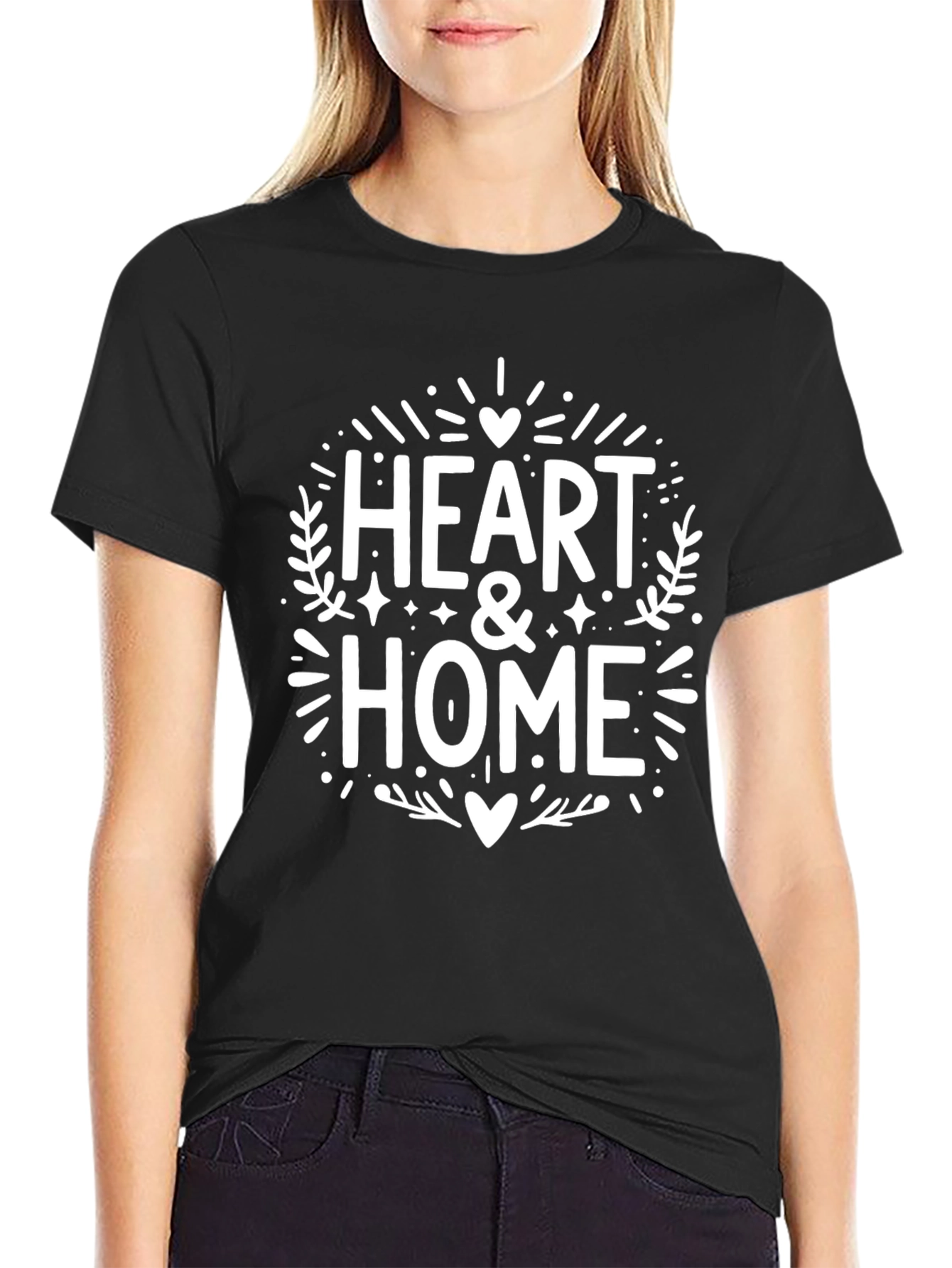 Heart & Home Graphic Black T-Shirt