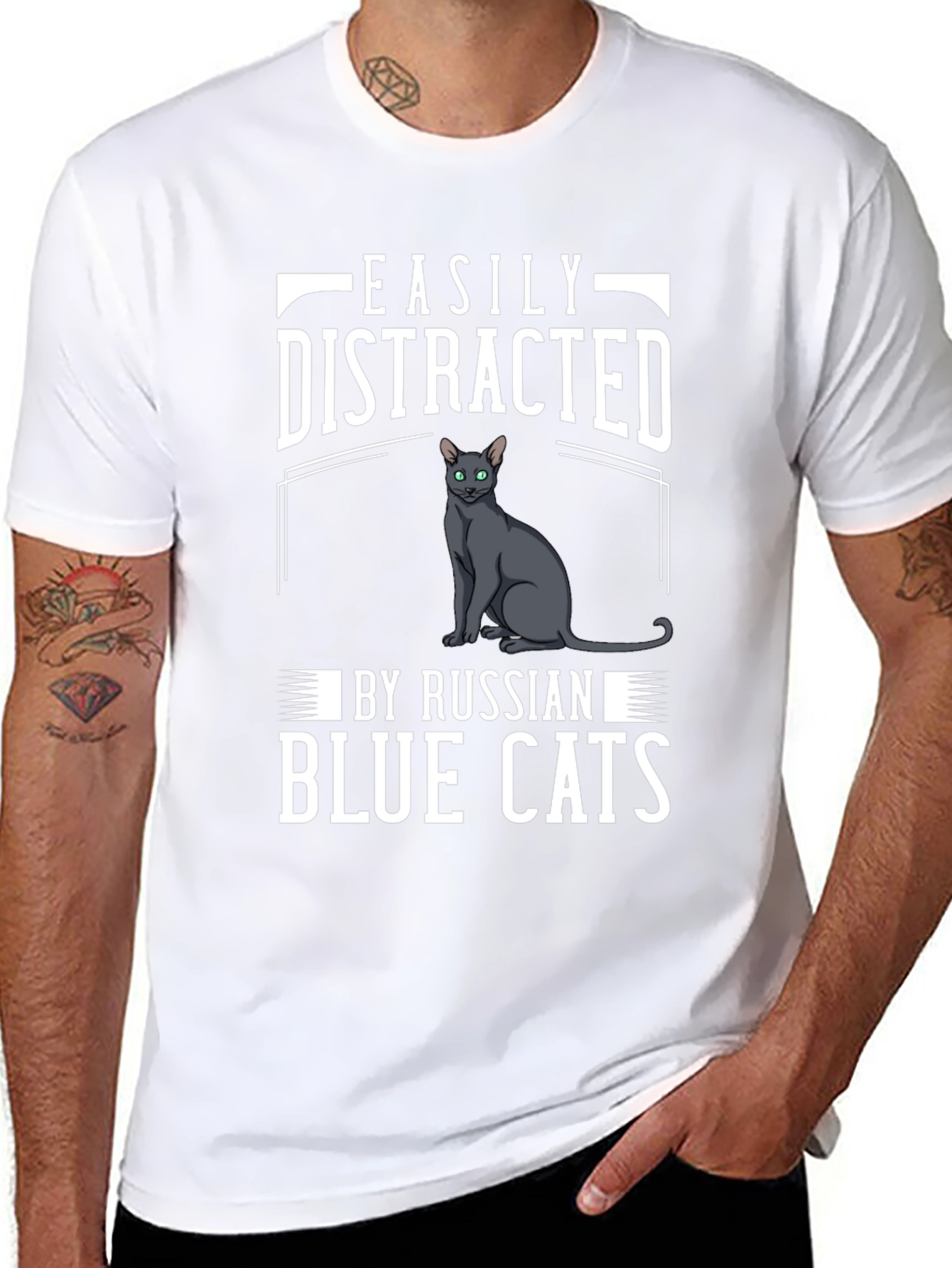 Easily Distracted Russian Blue Cats T-Shirt
