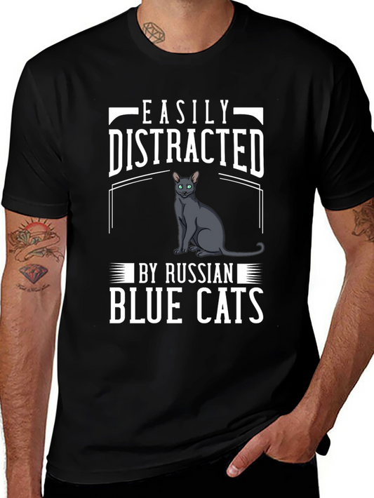 Easily Distracted Russian Blue Cats T-Shirt