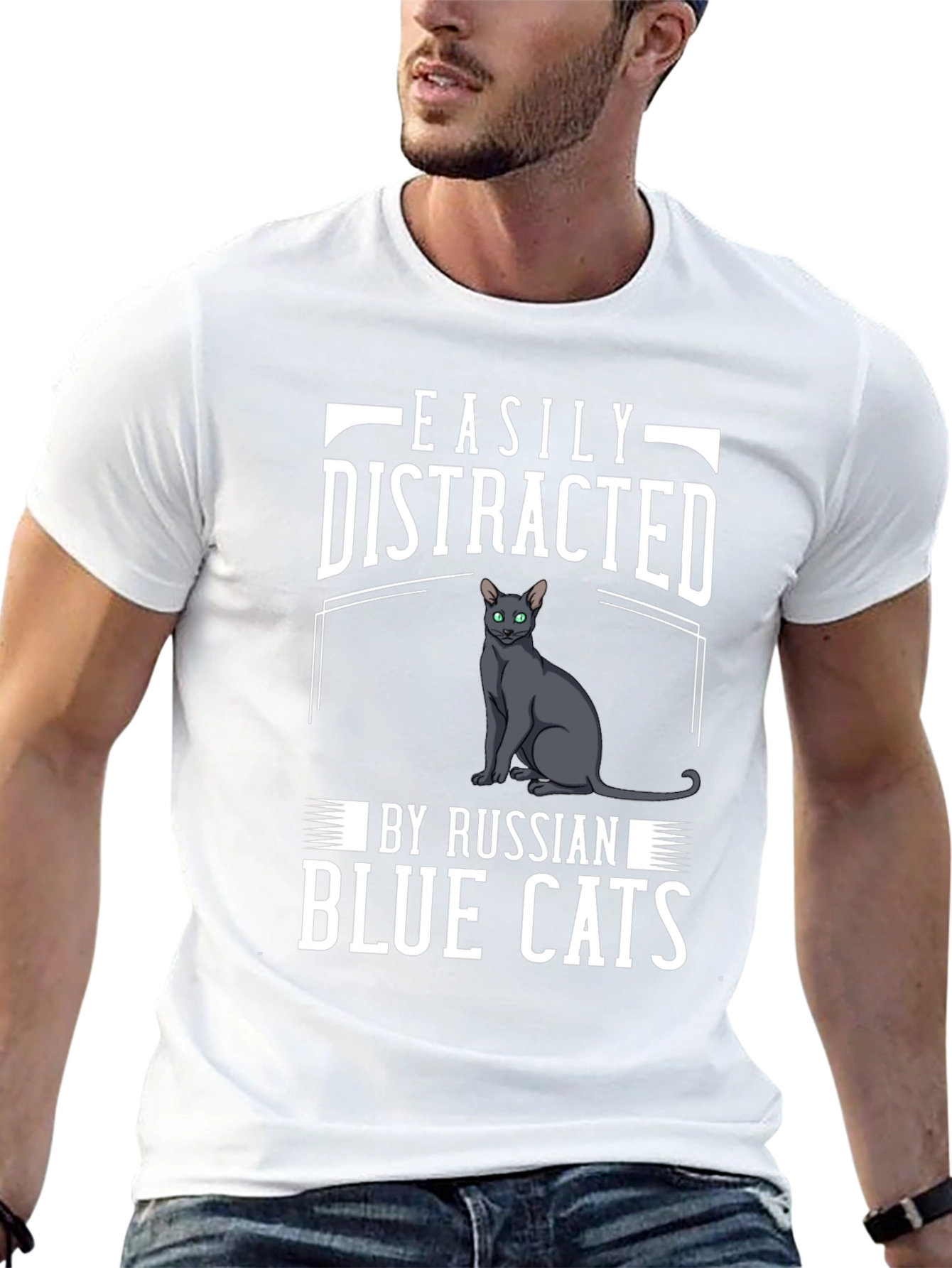 Easily Distracted Russian Blue Cats T-Shirt