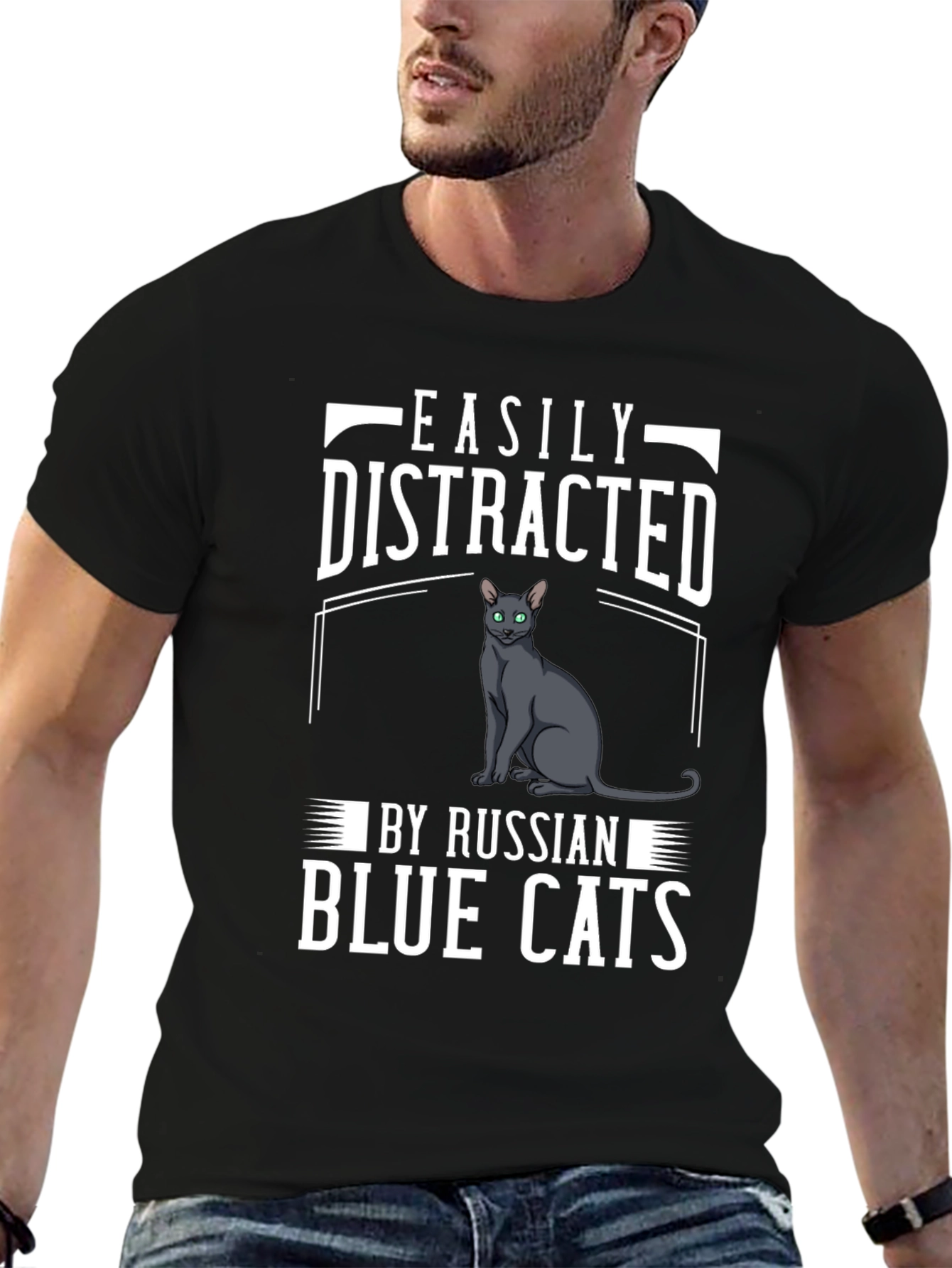 Easily Distracted Russian Blue Cats T-Shirt