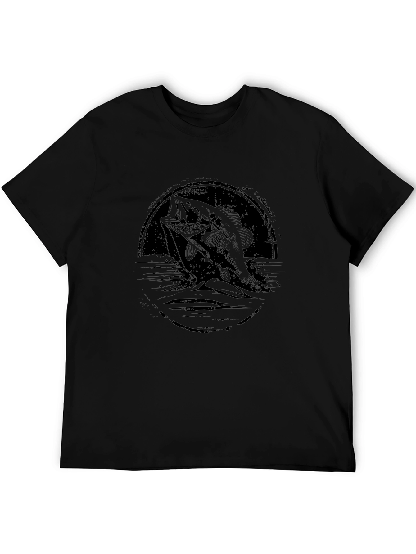 Bass Fishing Graphic Tee - Black