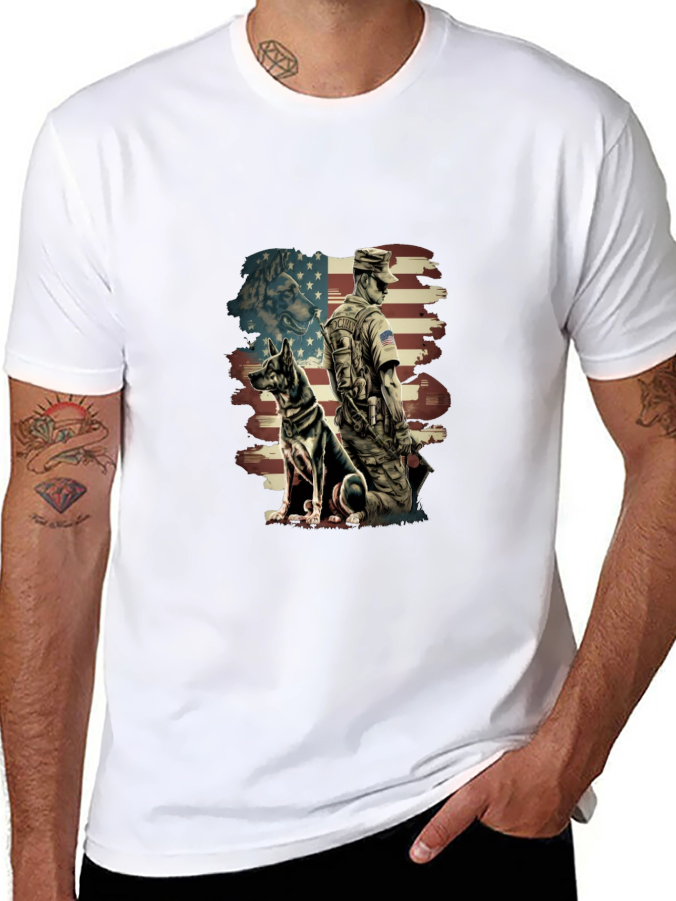 Patriotic German Shepherd Dog T-Shirt