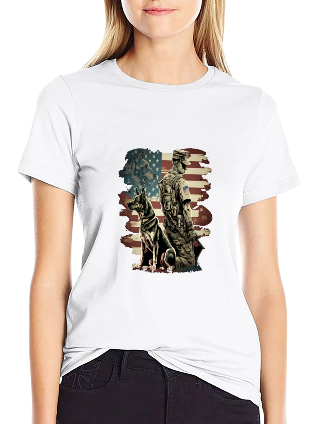 Patriotic German Shepherd Dog T-Shirt
